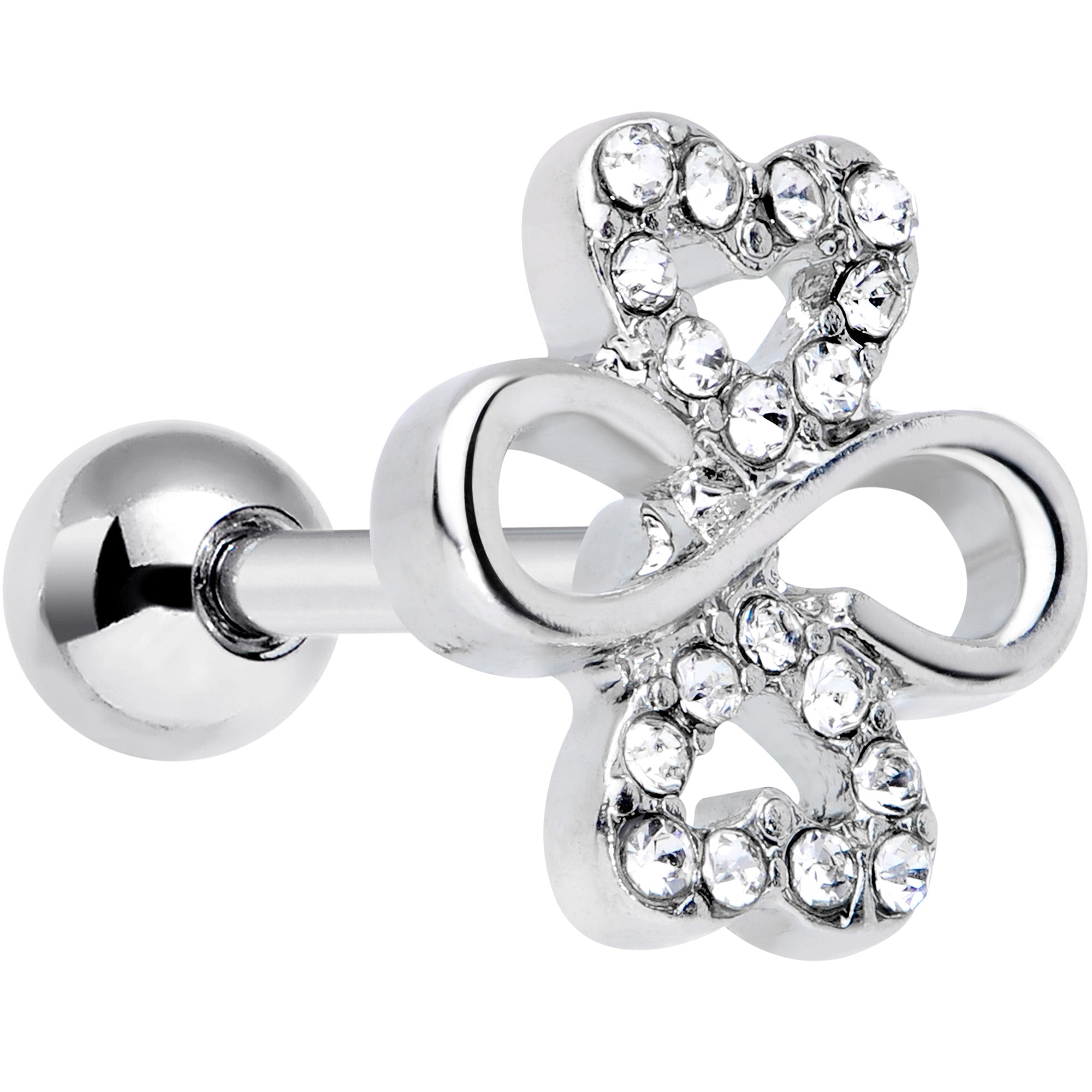 16G 1/4 Clear Gem Heart Shamrock St Patricks Day Cartilage Tragus