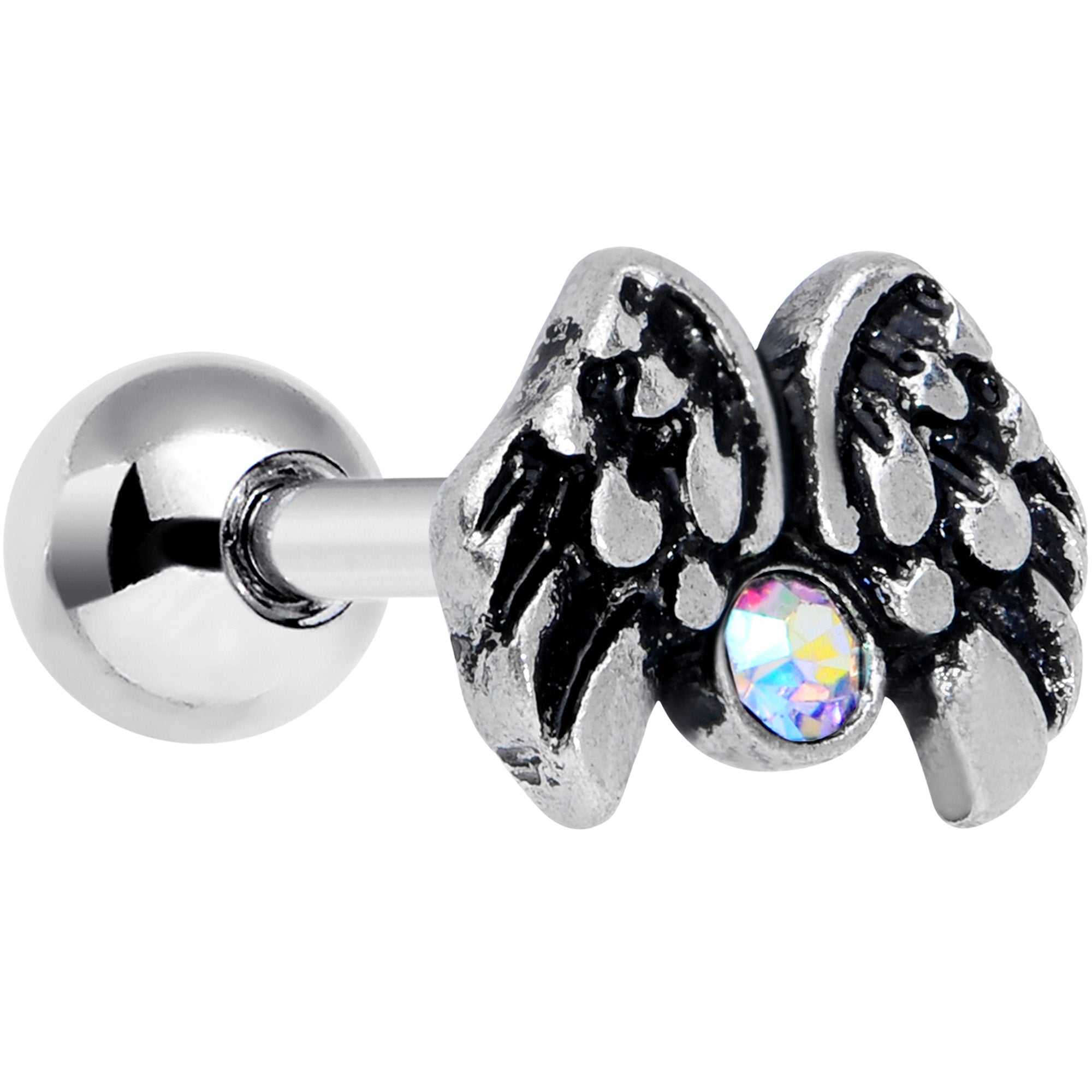 16G 1/4 Aurora Gem Angel Wings Cartilage Tragus Earring