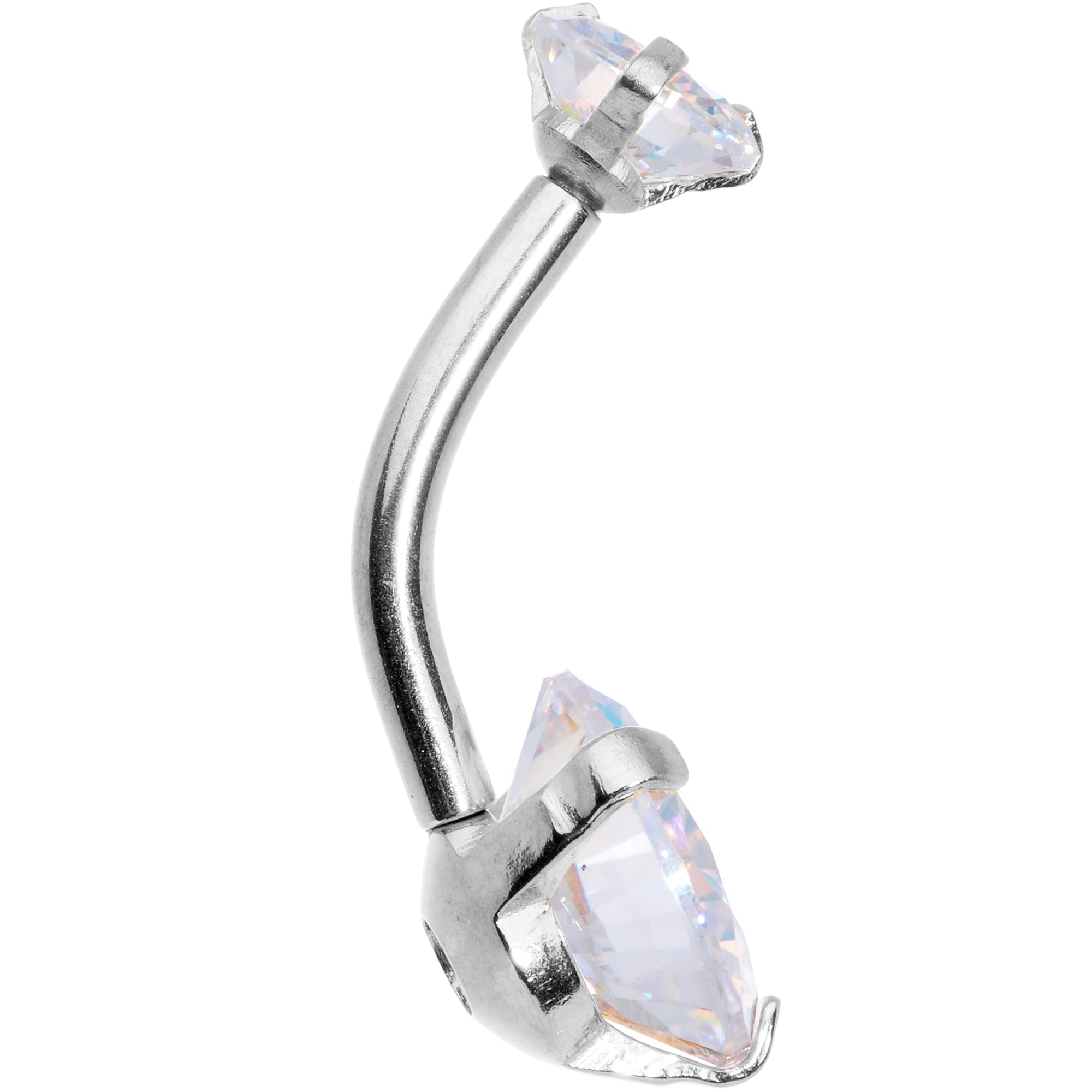 Aurora CZ Gem Duo Internally Threaded Belly Ring