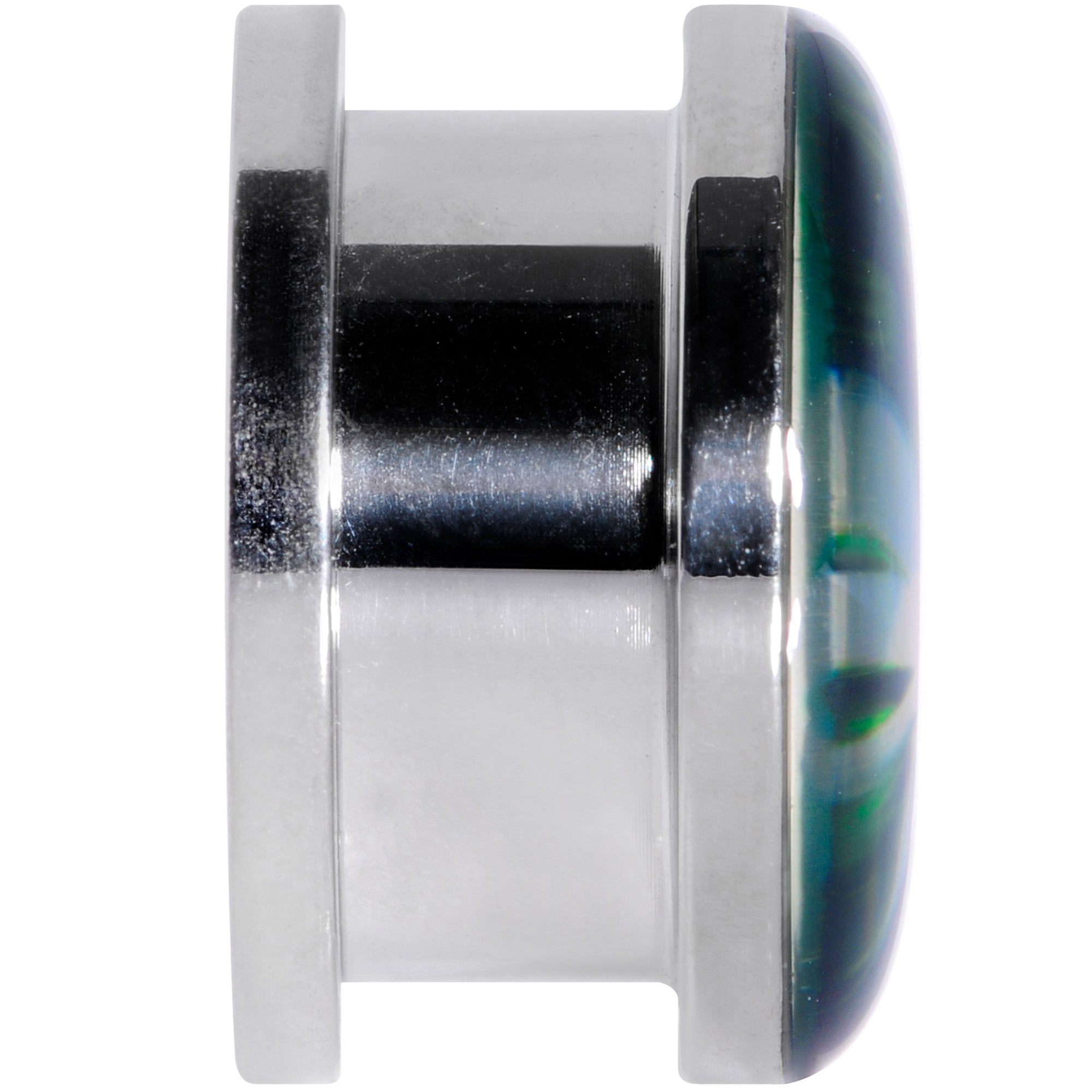 Green Hologram Marijuana Weed Leaf Screw Fit Plug Set 6G to 1 Inch