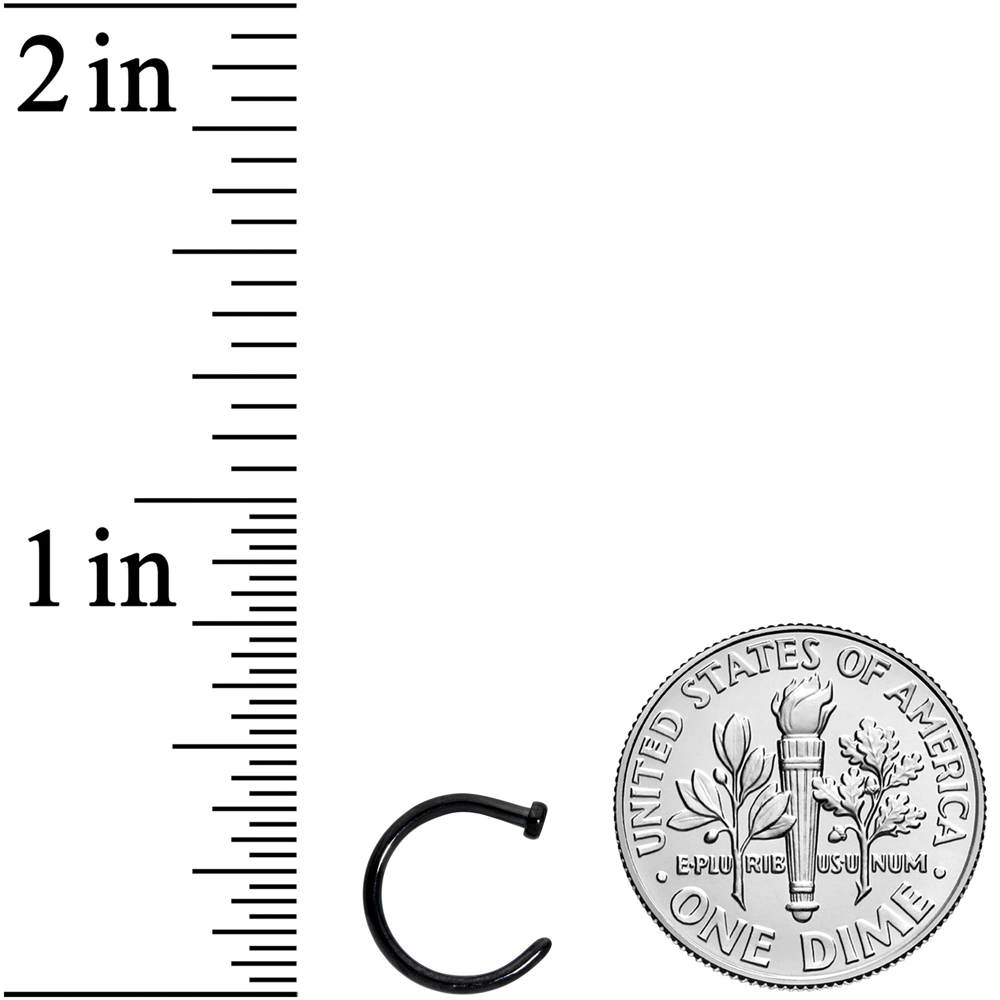 18G 5/16 Black PVD Implant Grade Titanium Disc Nose Hoop