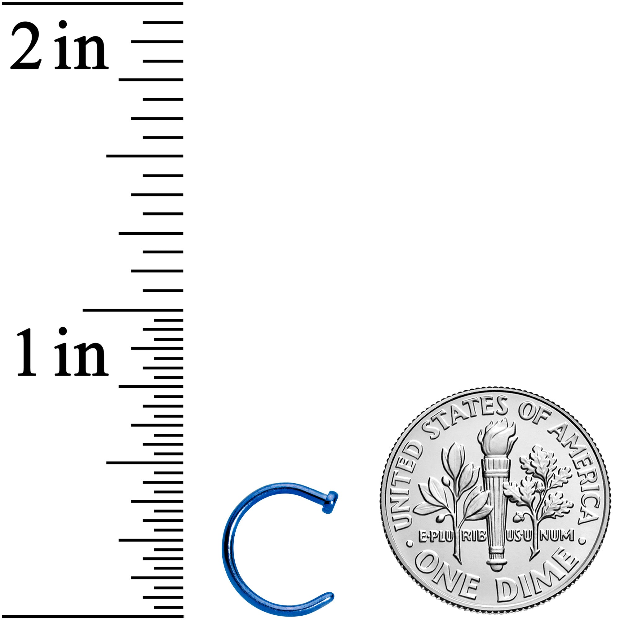 18G 5/16 Blue PVD Implant Grade Titanium Disc Nose Hoop