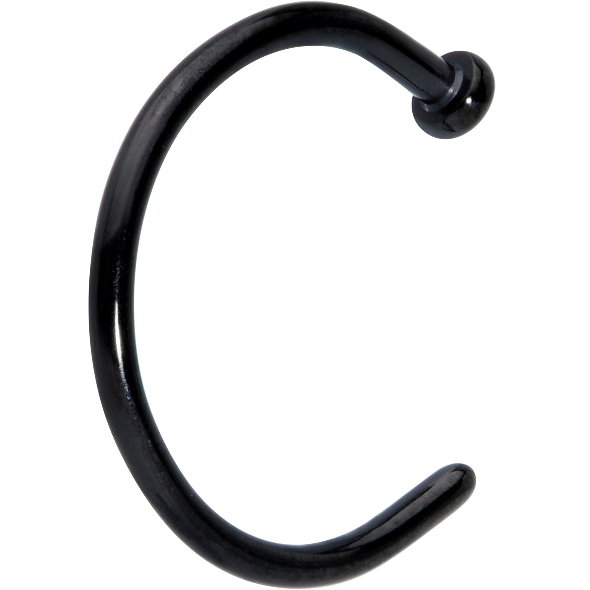 18G 3/8 Black PVD Implant Grade Titanium Disc Nose Hoop