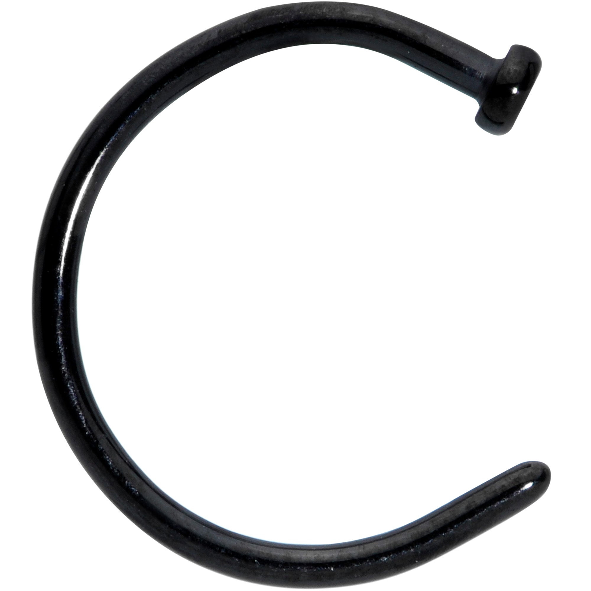 18G 3/8 Black PVD Implant Grade Titanium Disc Nose Hoop