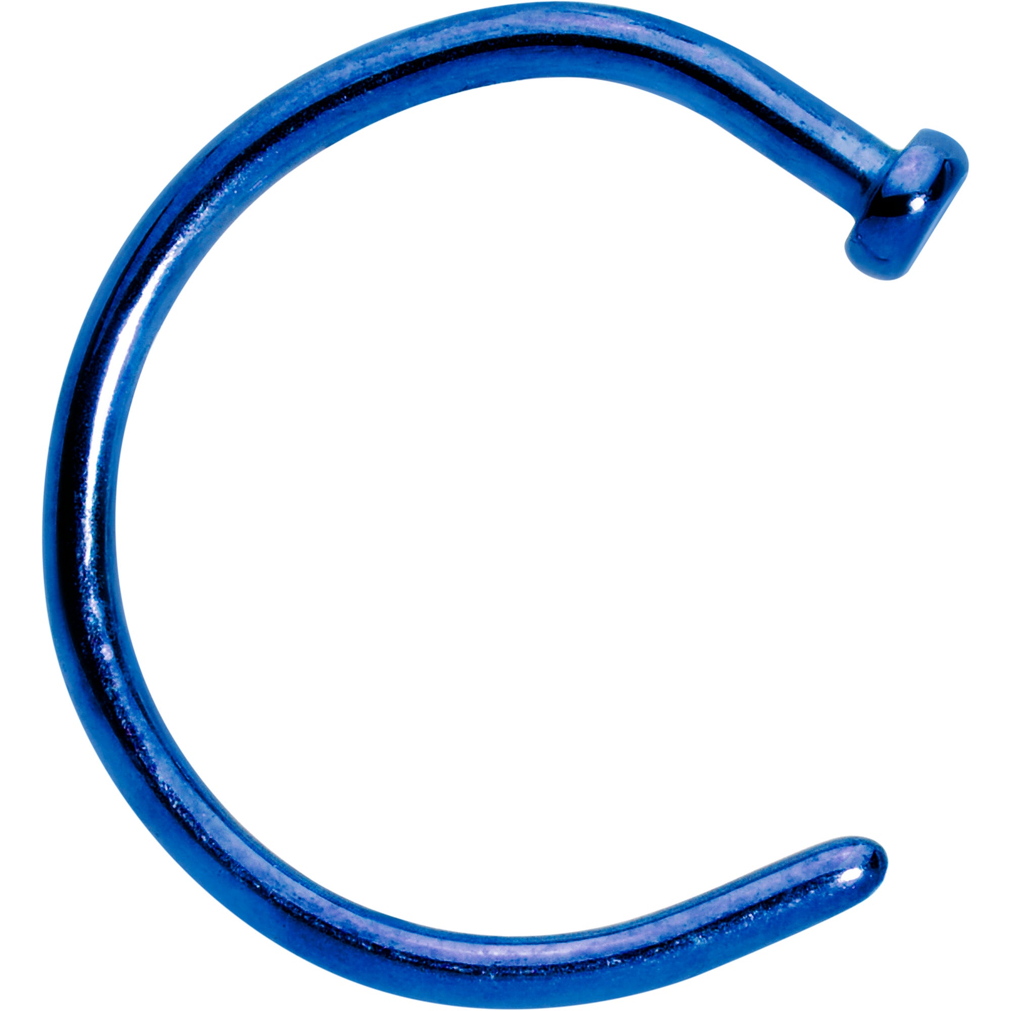 18G 3/8 Blue PVD Implant Grade Titanium Disc Nose Hoop