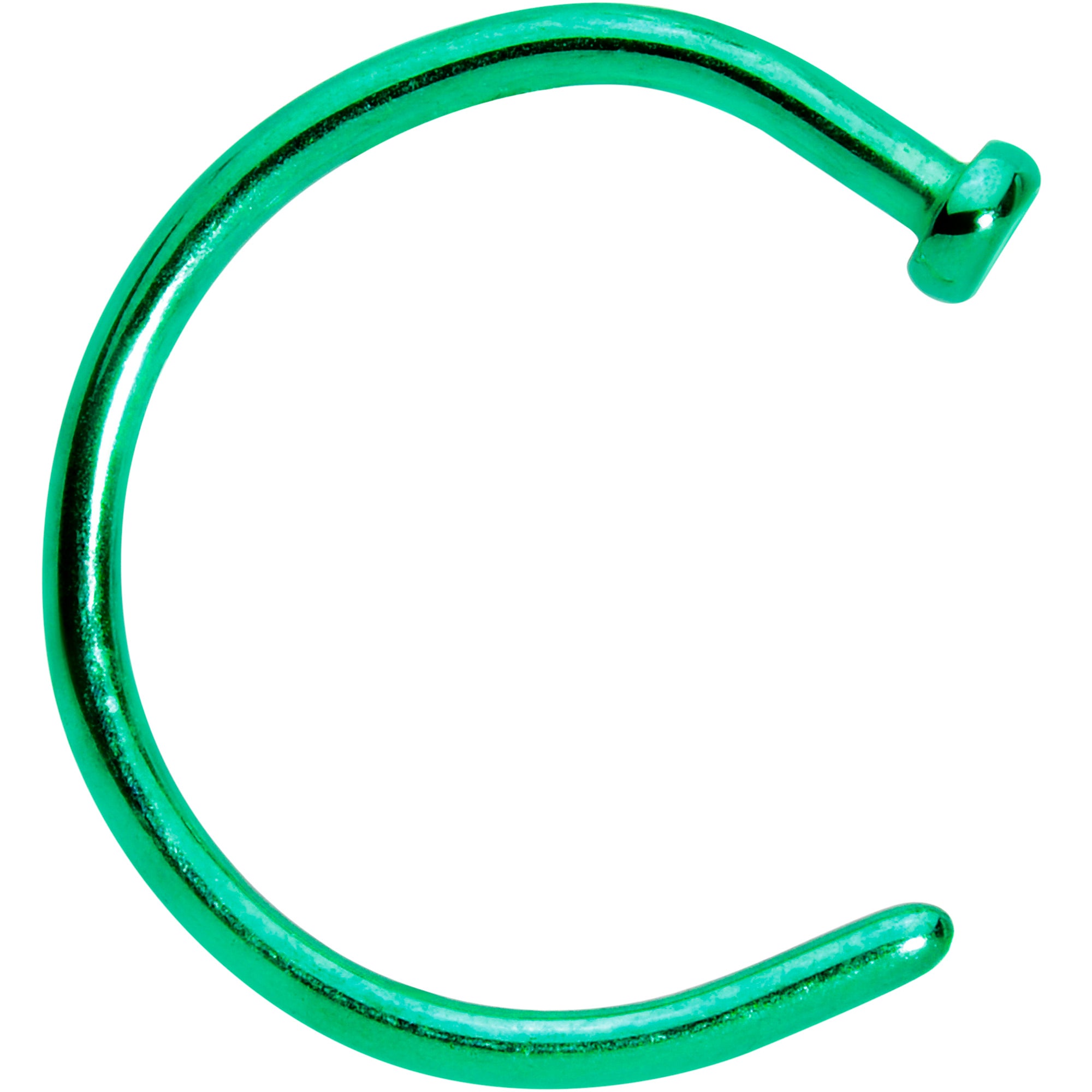 18G 3/8 Green PVD Implant Grade Titanium Disc Nose Hoop