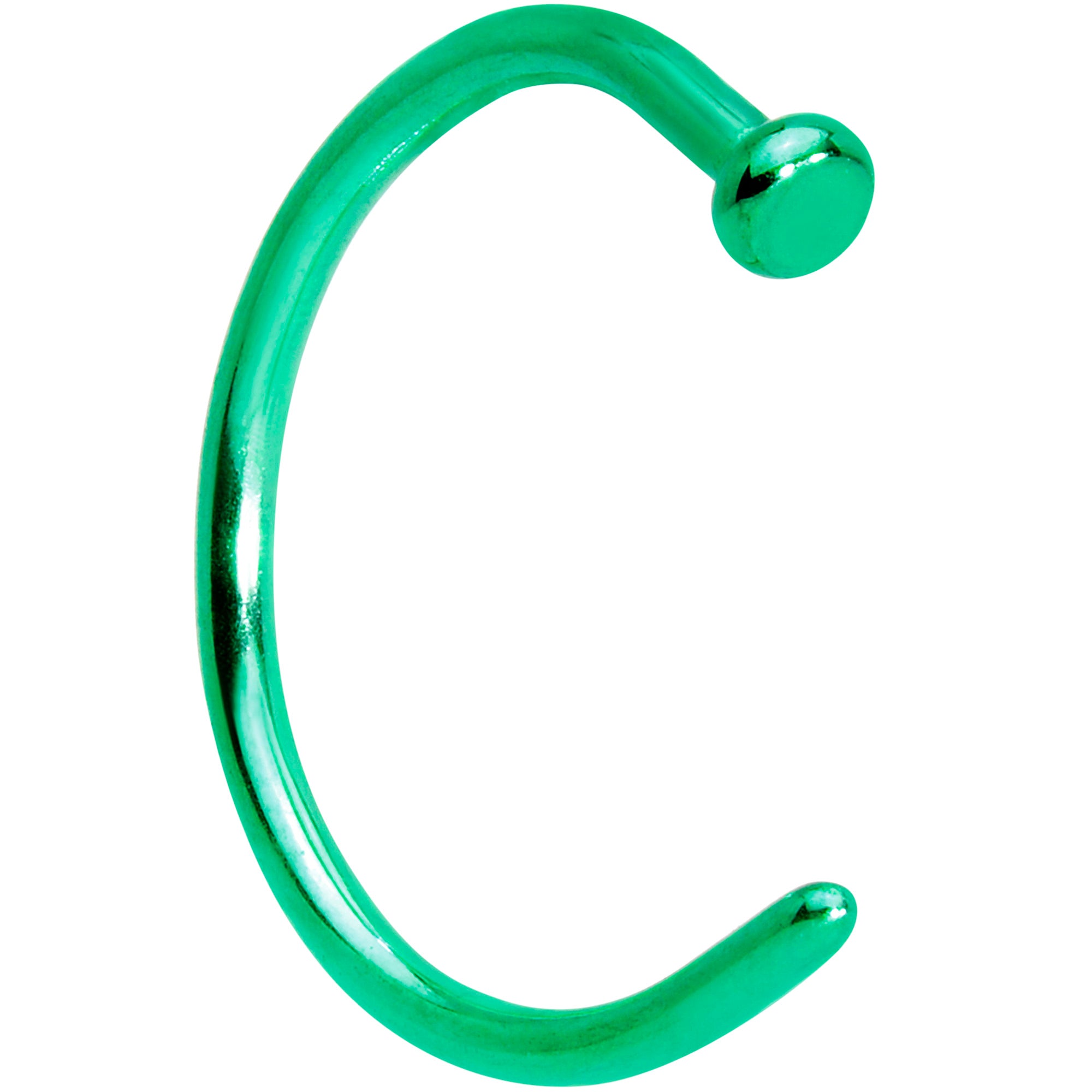 18G 3/8 Green PVD Implant Grade Titanium Disc Nose Hoop