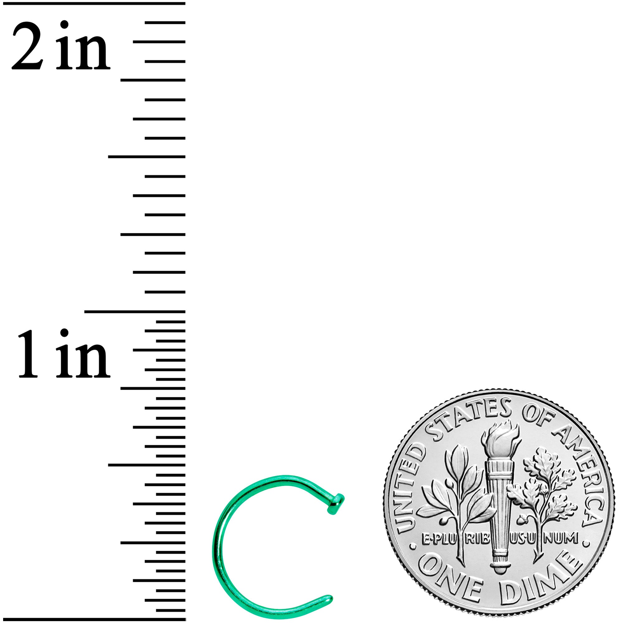 18G 3/8 Green PVD Implant Grade Titanium Disc Nose Hoop