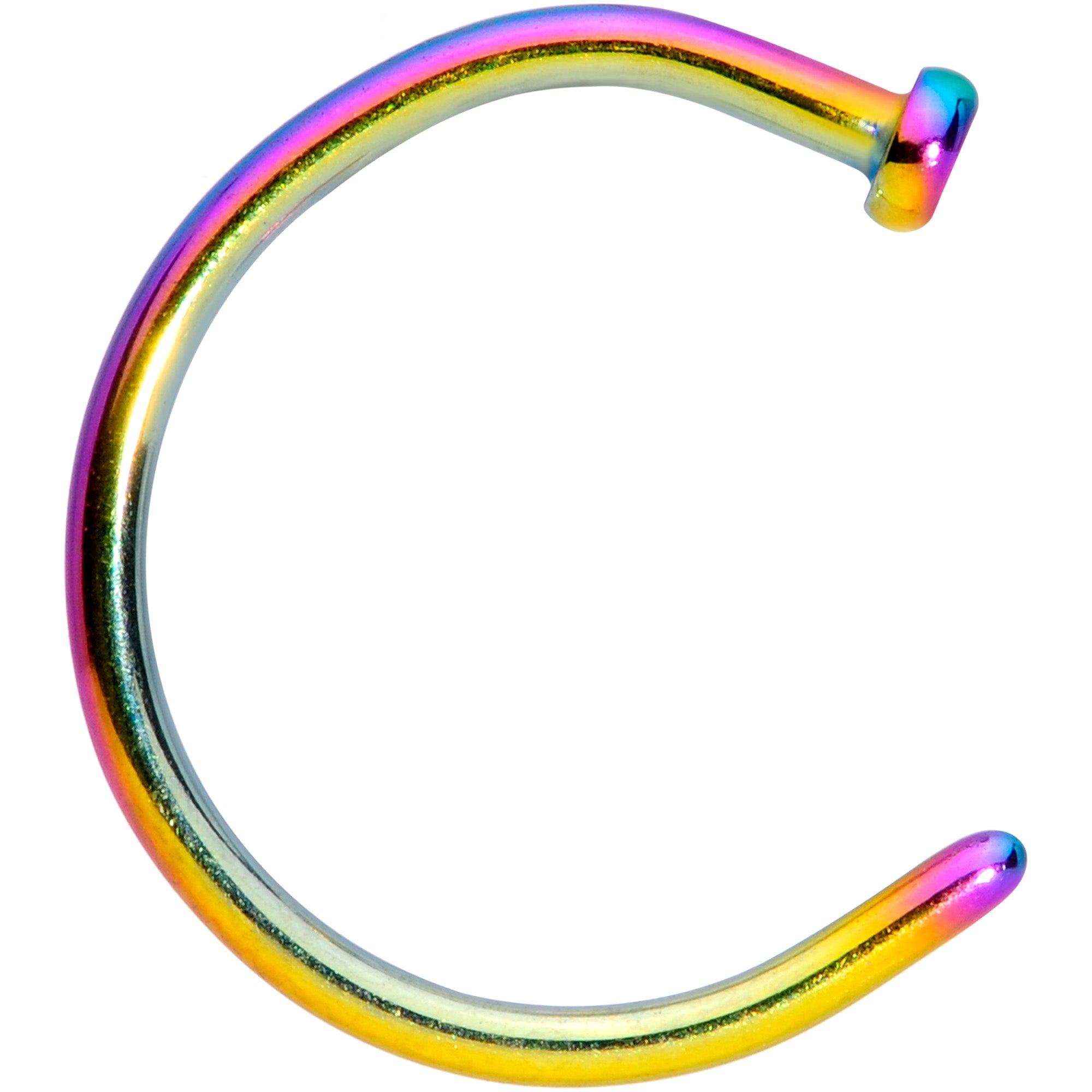 18G 3/8 Rainbow PVD Implant Grade Titanium Disc Nose Hoop