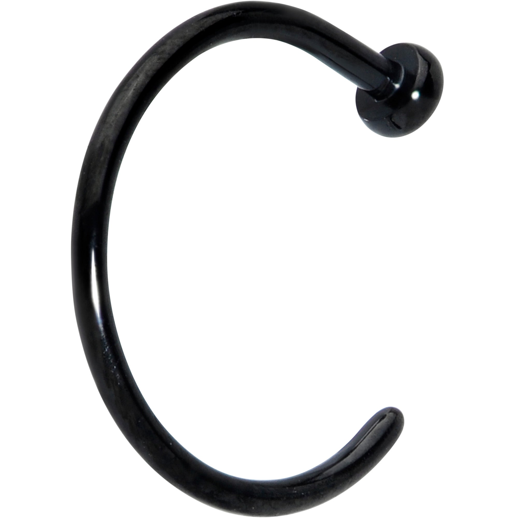 20G 5/16 Black PVD Implant Grade Titanium Disc Nose Hoop