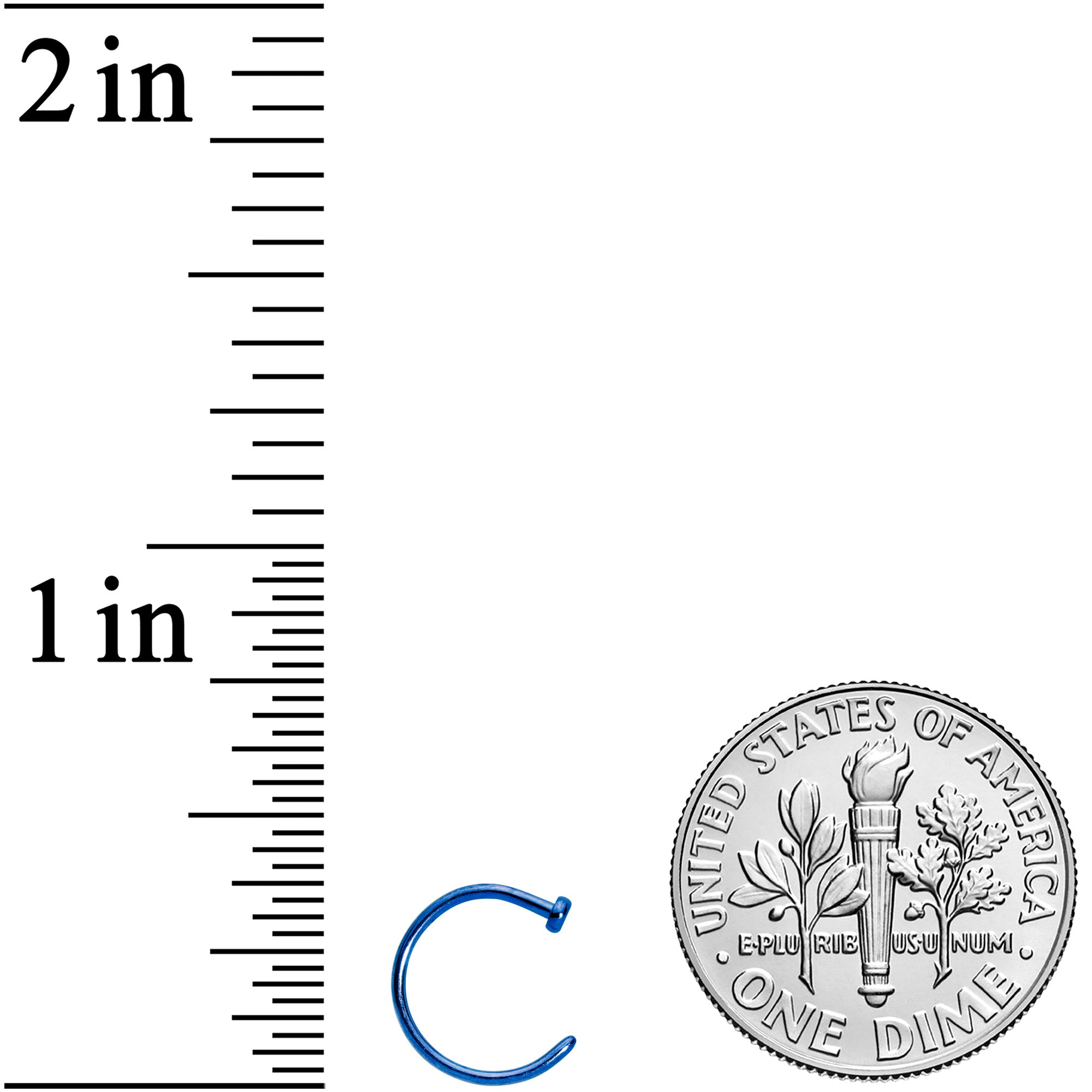 20G 5/16 Blue PVD Implant Grade Titanium Disc Nose Hoop