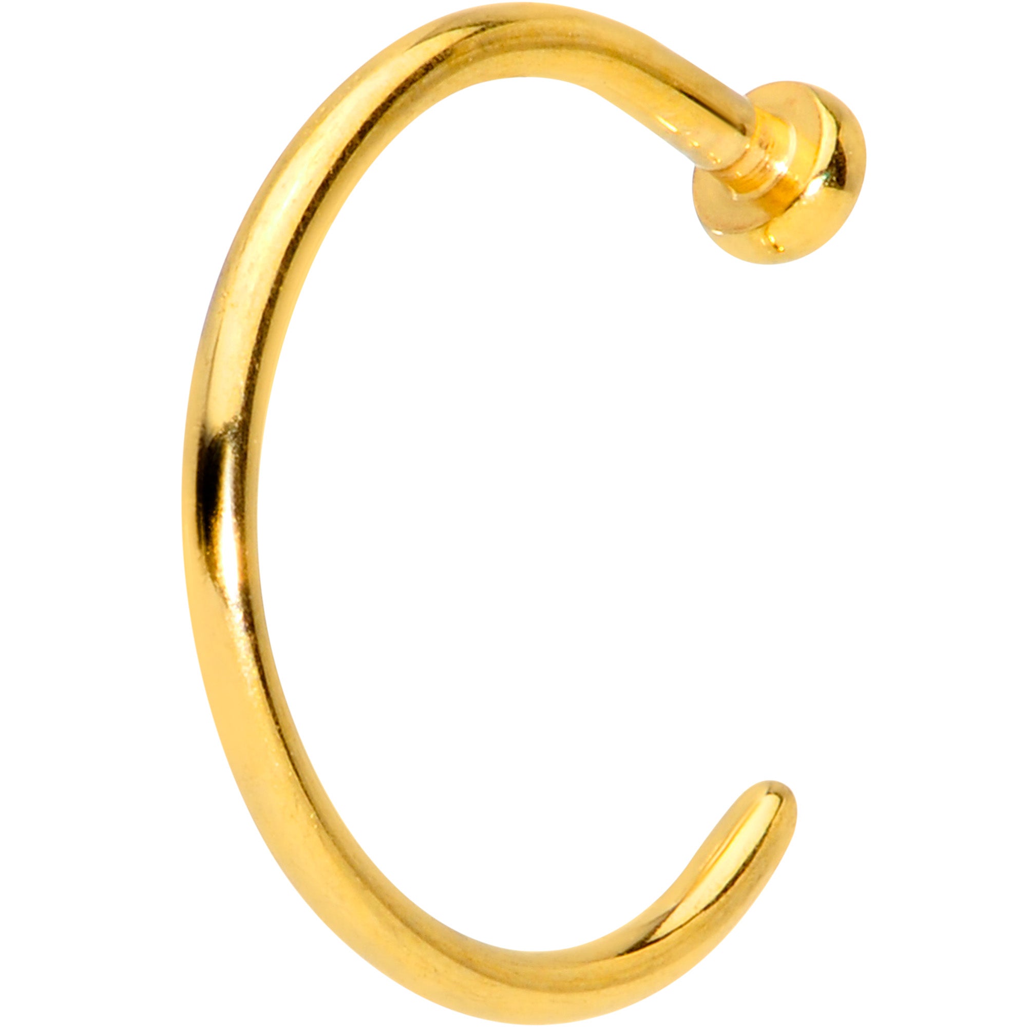 20G 5/16 Gold Tone PVD Implant Grade Titanium Disc Nose Hoop