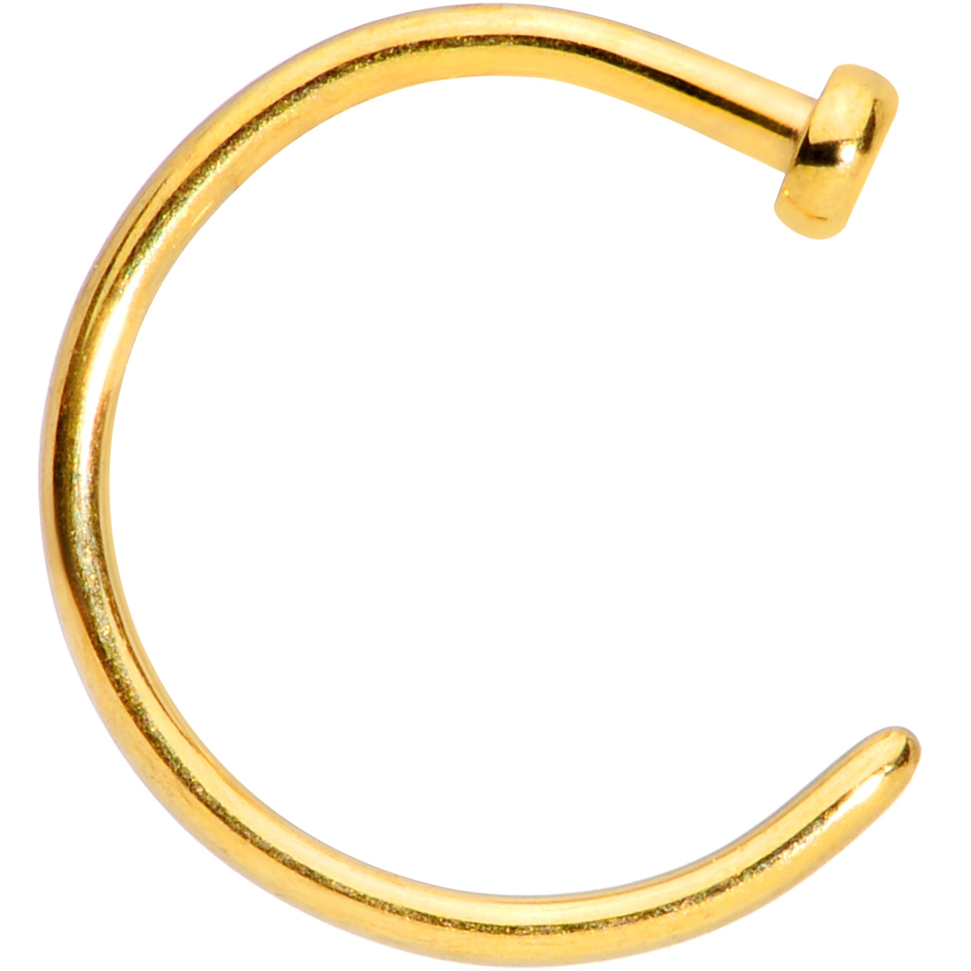 20G 5/16 Gold Tone PVD Implant Grade Titanium Disc Nose Hoop