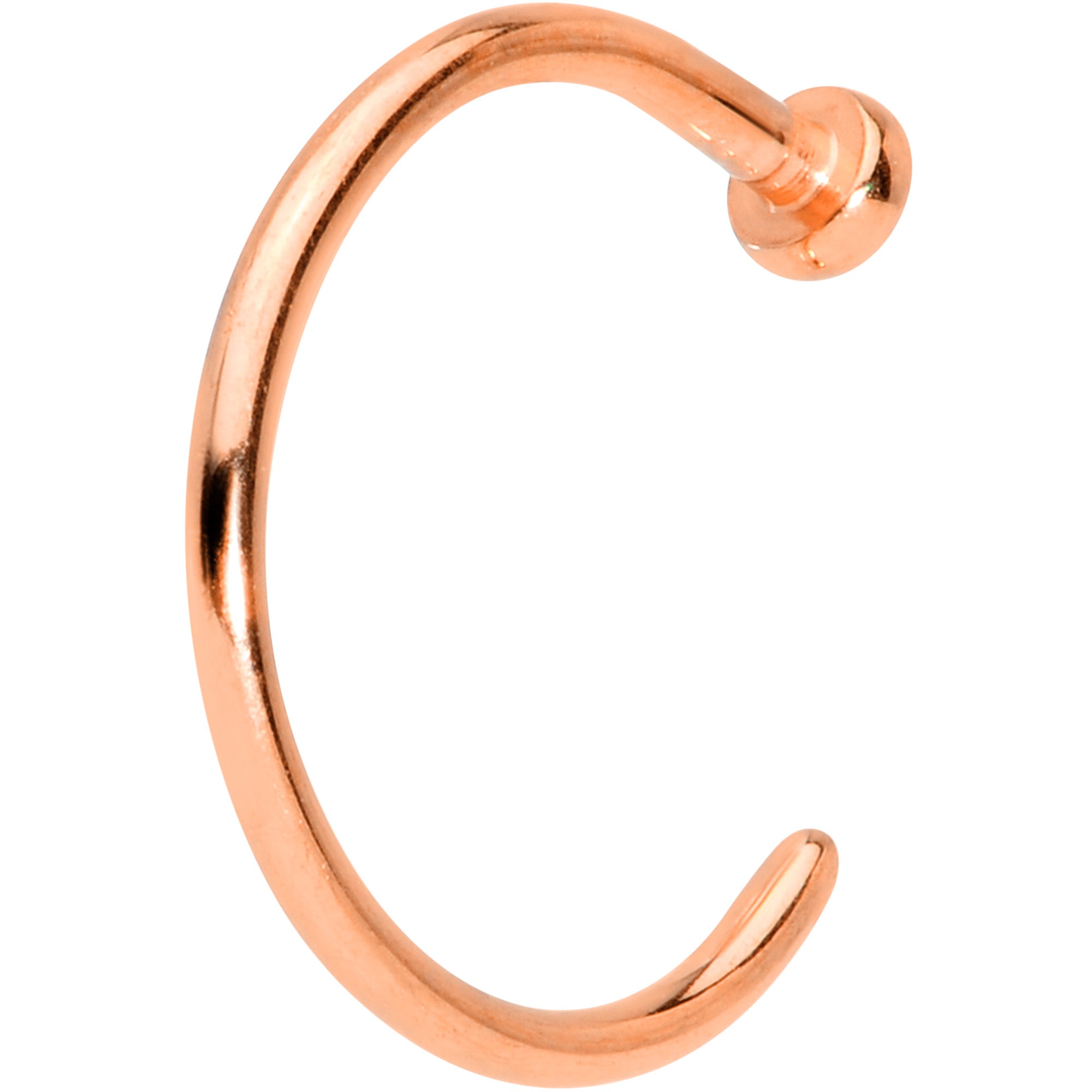 20G 5/16 Rose Gold Tone PVD Implant Grade Titanium Disc Nose Hoop
