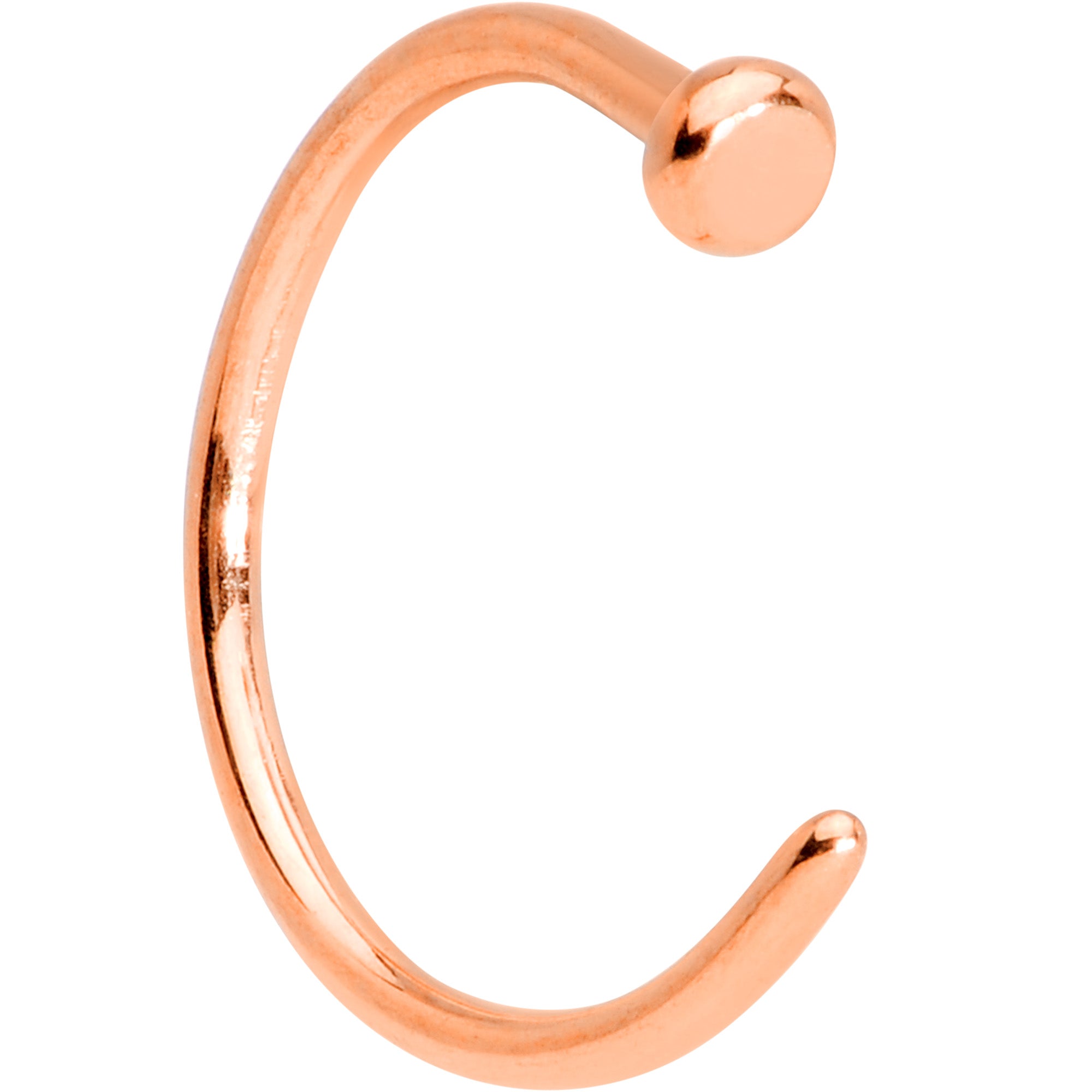 20G 5/16 Rose Gold Tone PVD Implant Grade Titanium Disc Nose Hoop