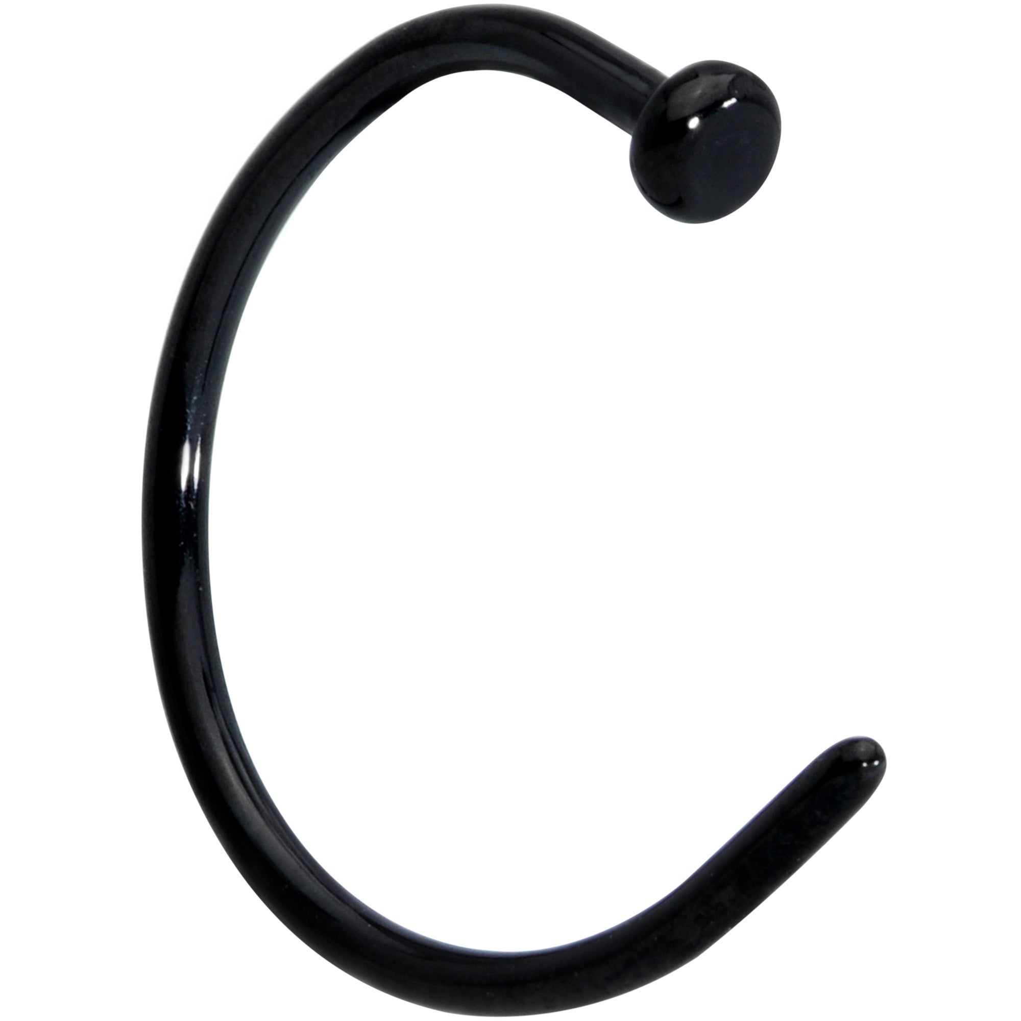20G 3/8 Black PVD Implant Grade Titanium Disc Nose Hoop
