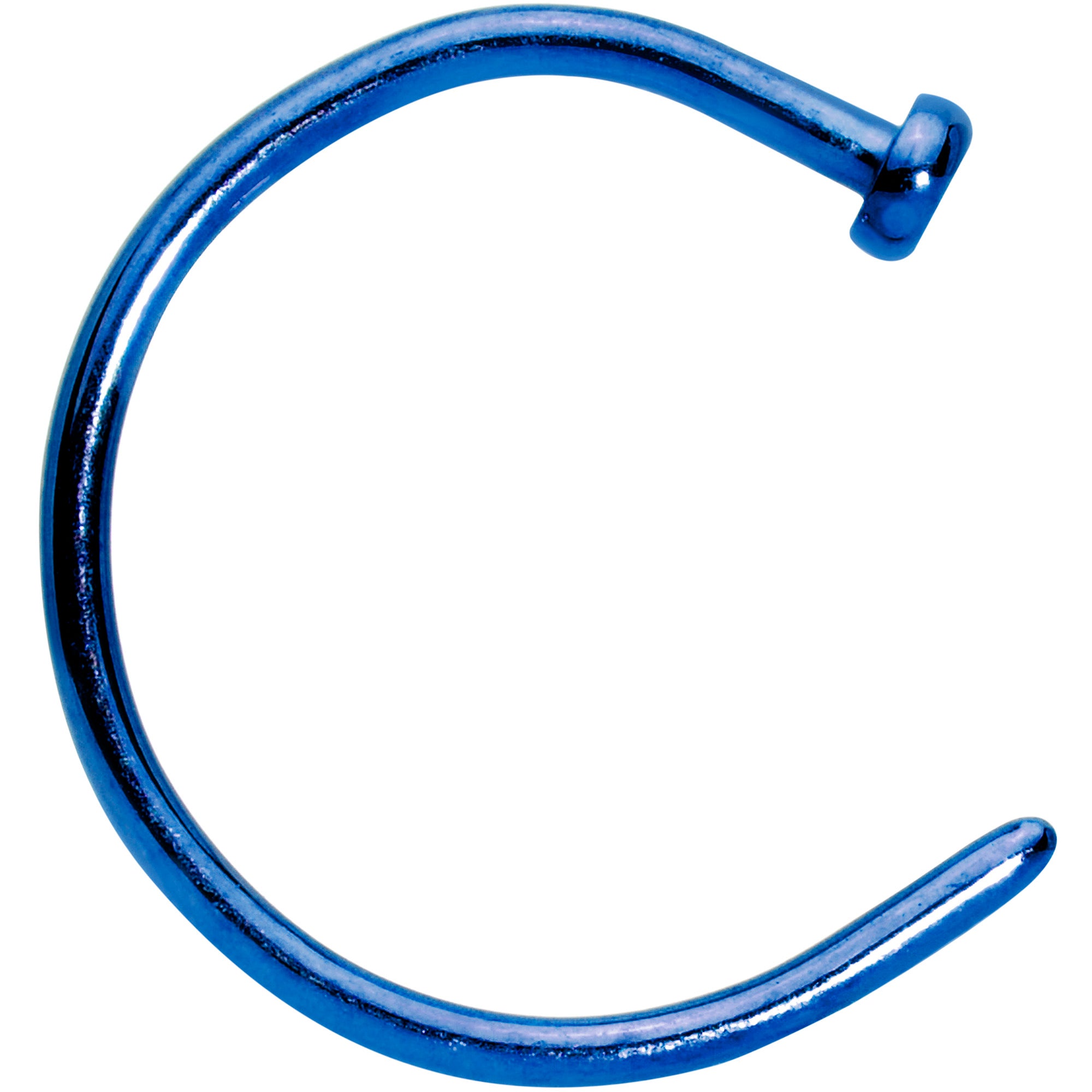 20G 3/8 Blue PVD Implant Grade Titanium Disc Nose Hoop