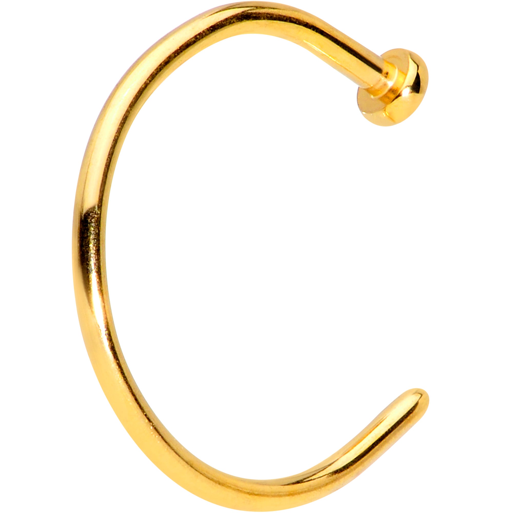 20G 3/8 Gold Tone PVD Implant Grade Titanium Disc Nose Hoop