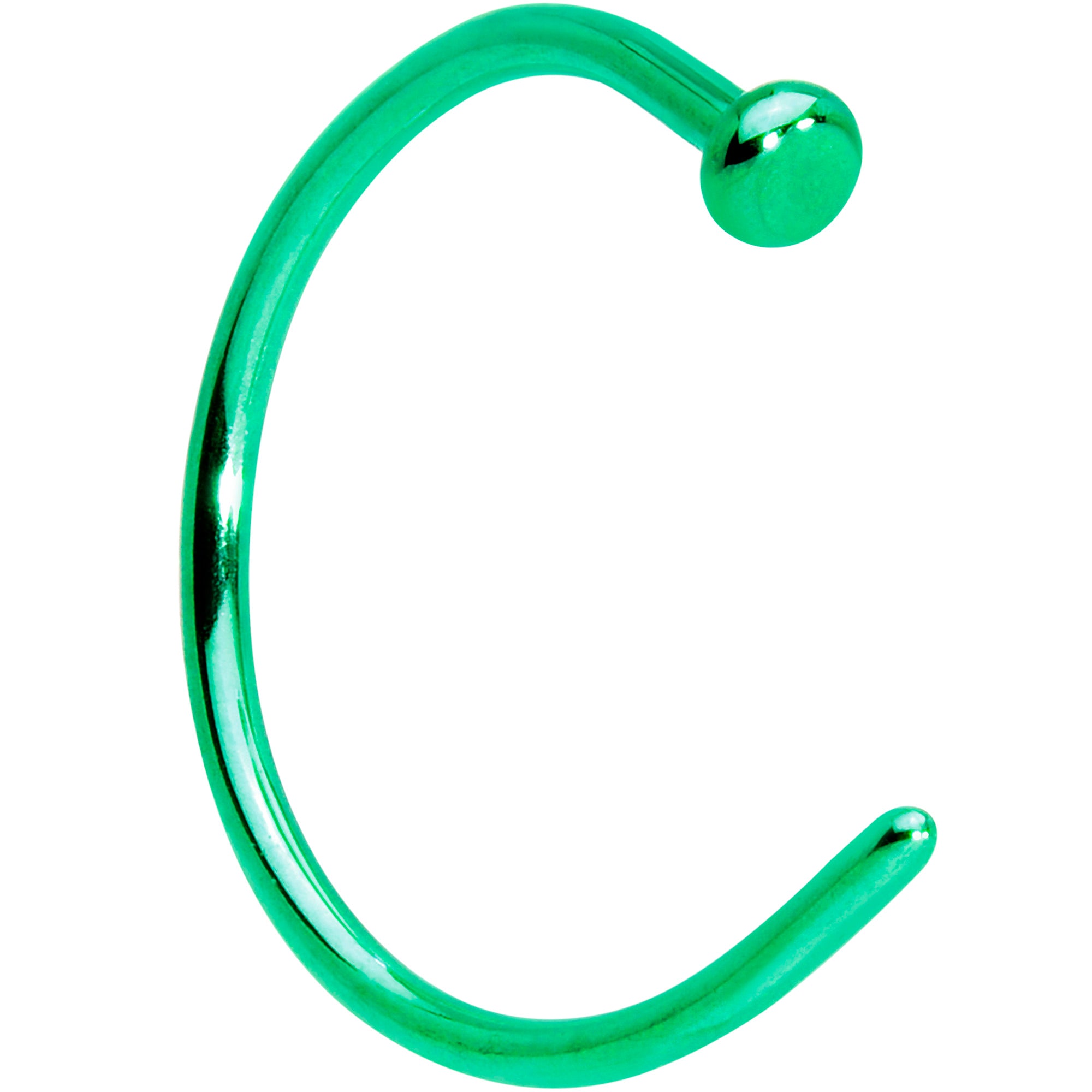 20G 3/8 Green PVD Implant Grade Titanium Disc Nose Hoop
