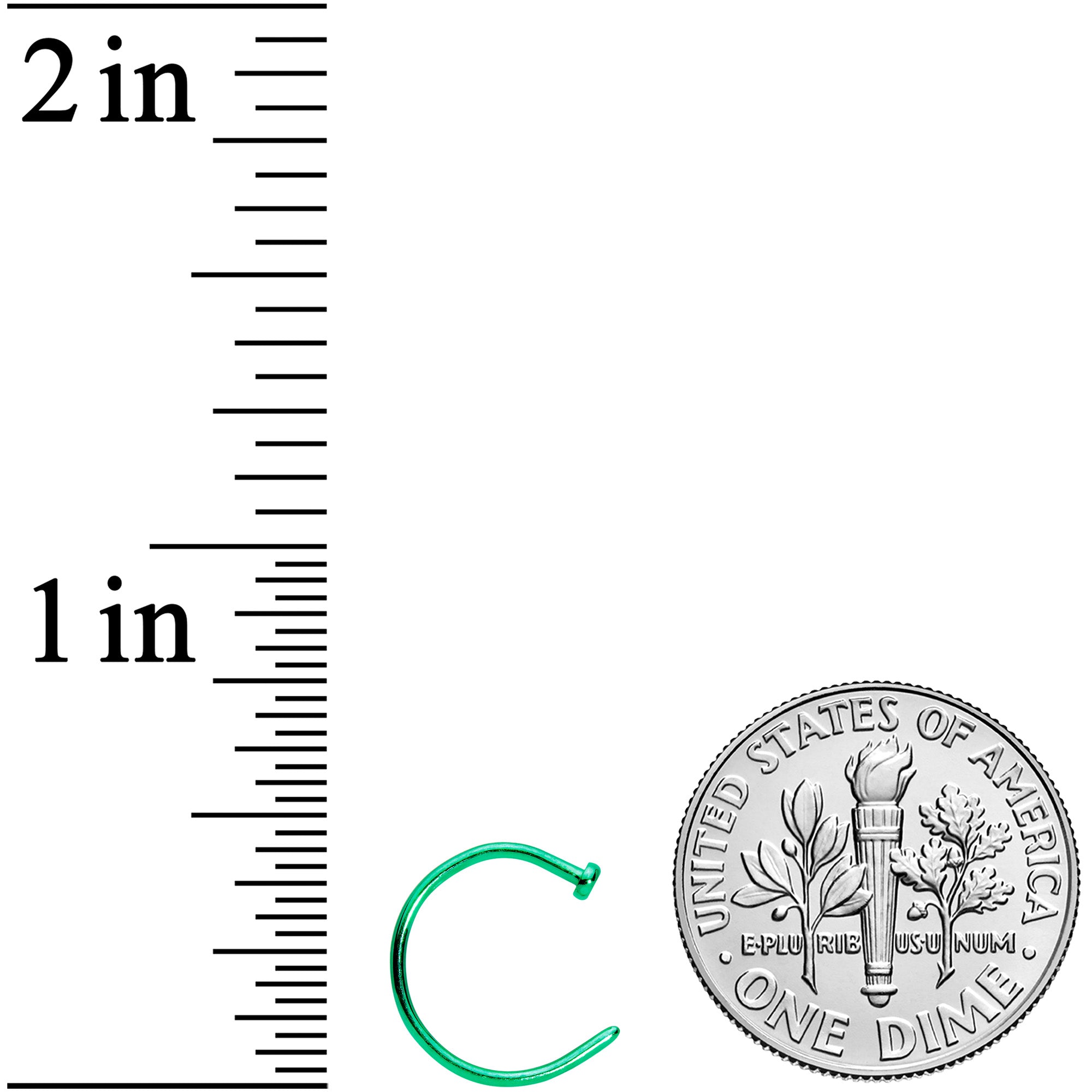 20G 3/8 Green PVD Implant Grade Titanium Disc Nose Hoop