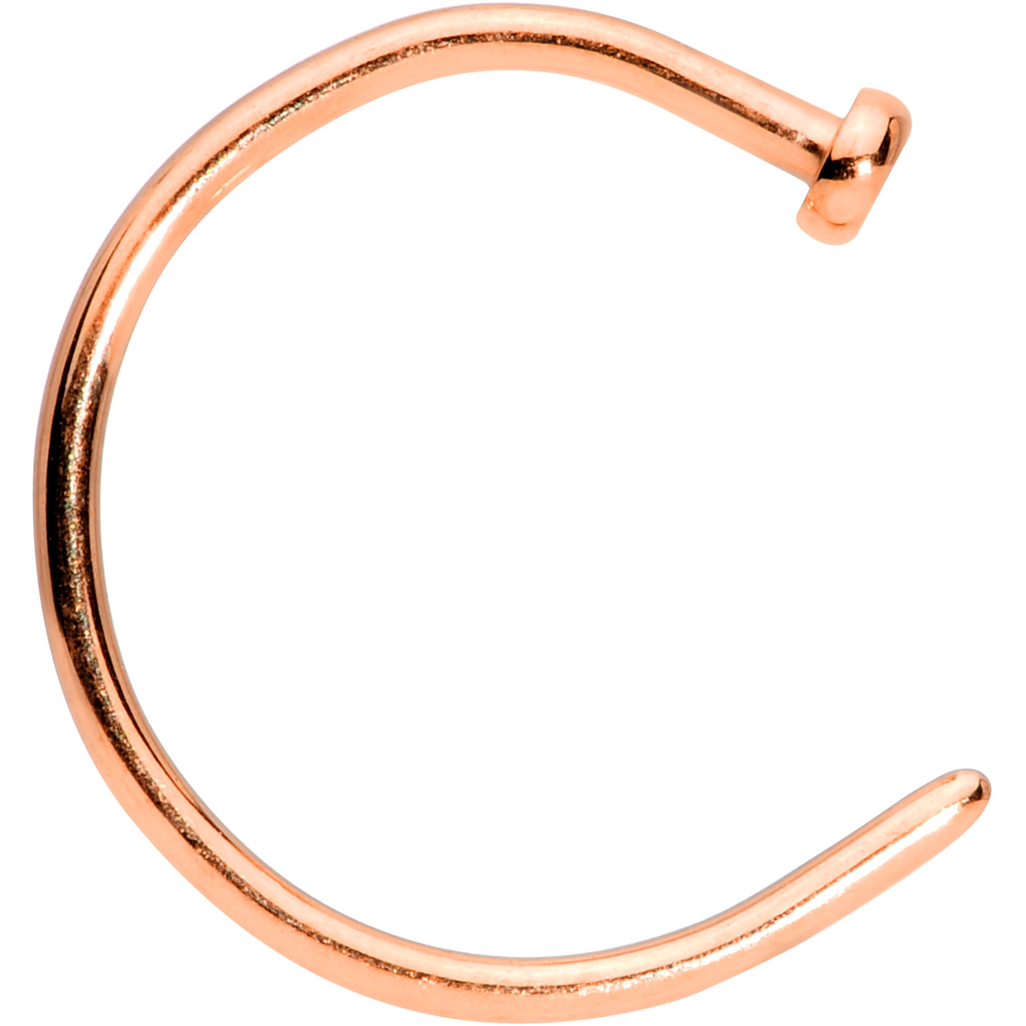 20G 3/8 Rose Gold Tone PVD Implant Grade Titanium Disc Nose Hoop