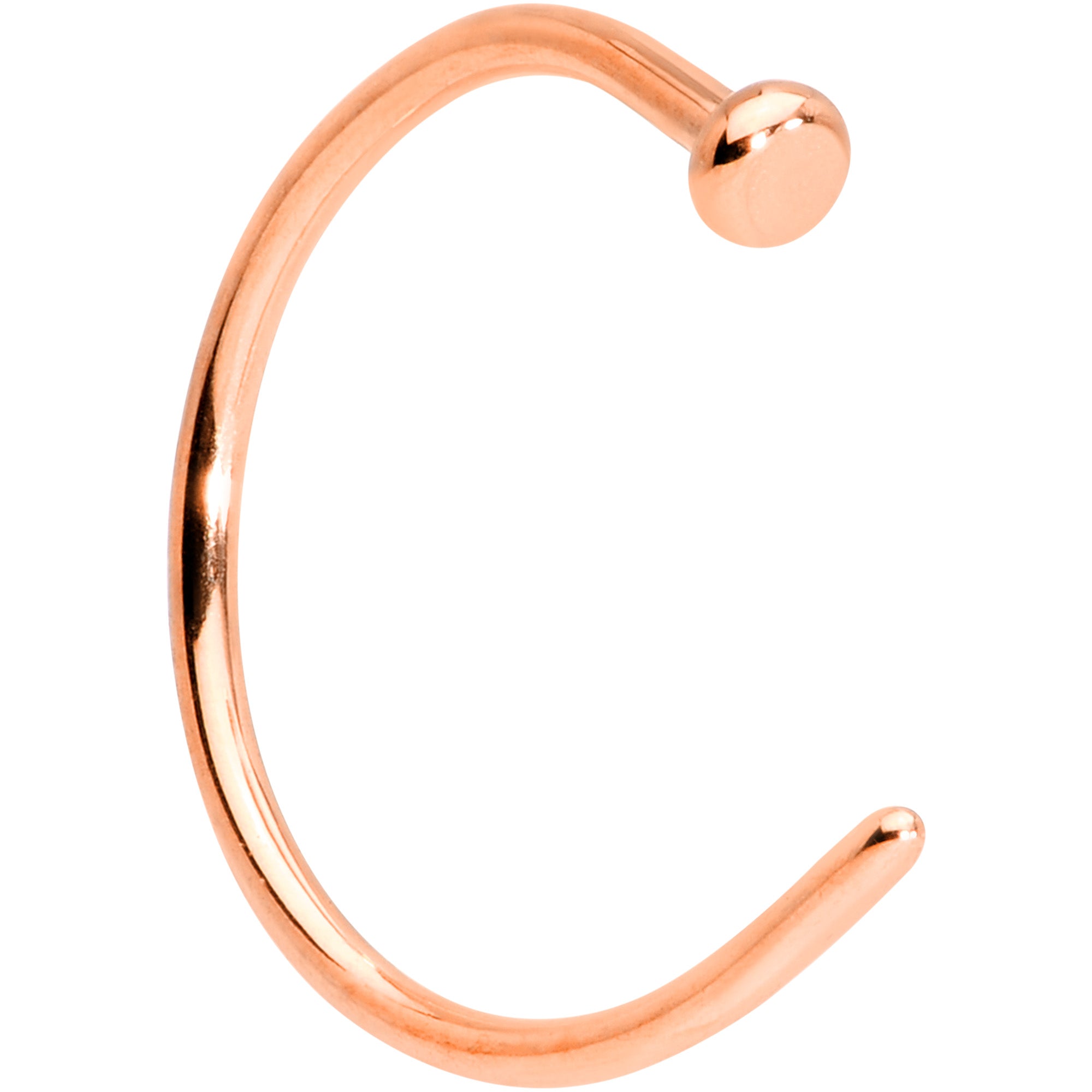 20G 3/8 Rose Gold Tone PVD Implant Grade Titanium Disc Nose Hoop