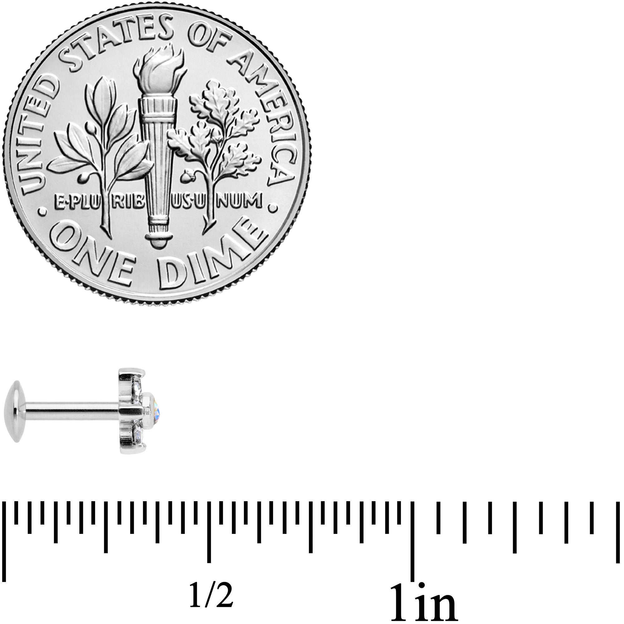 16G Clear CZ Gem Cartilage Labret Closure Ring Set of 3