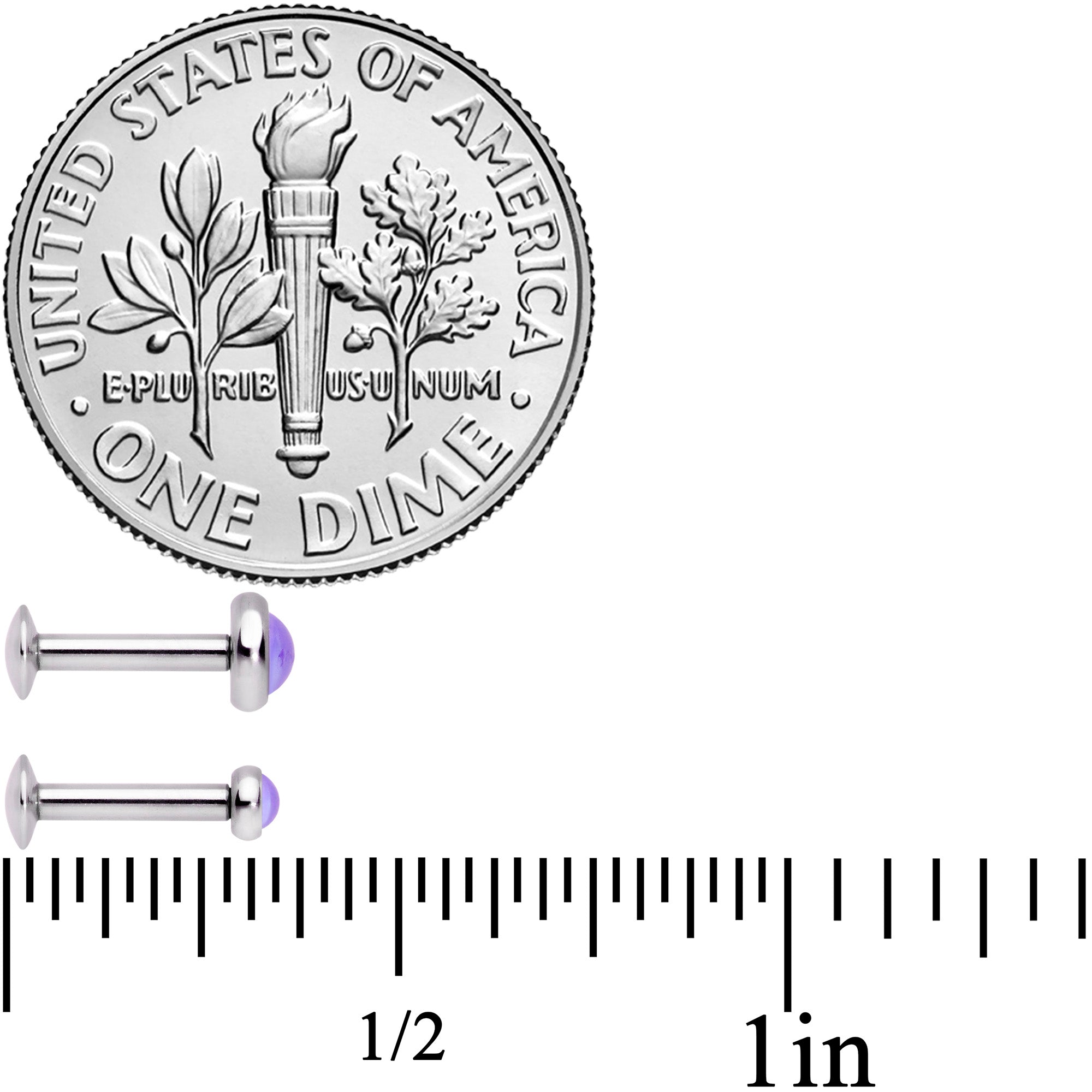 16G Purple Orb Septum Labret Cartilage Tragus Set of 4