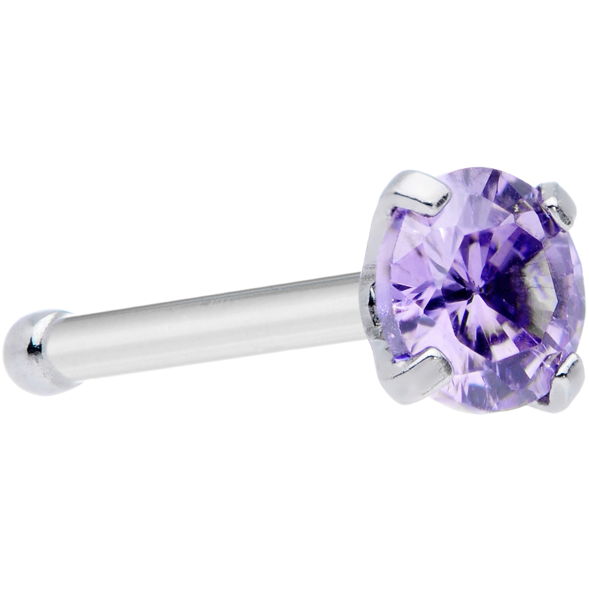 20G 1/4 Purple 3mm Gem Nose Bone