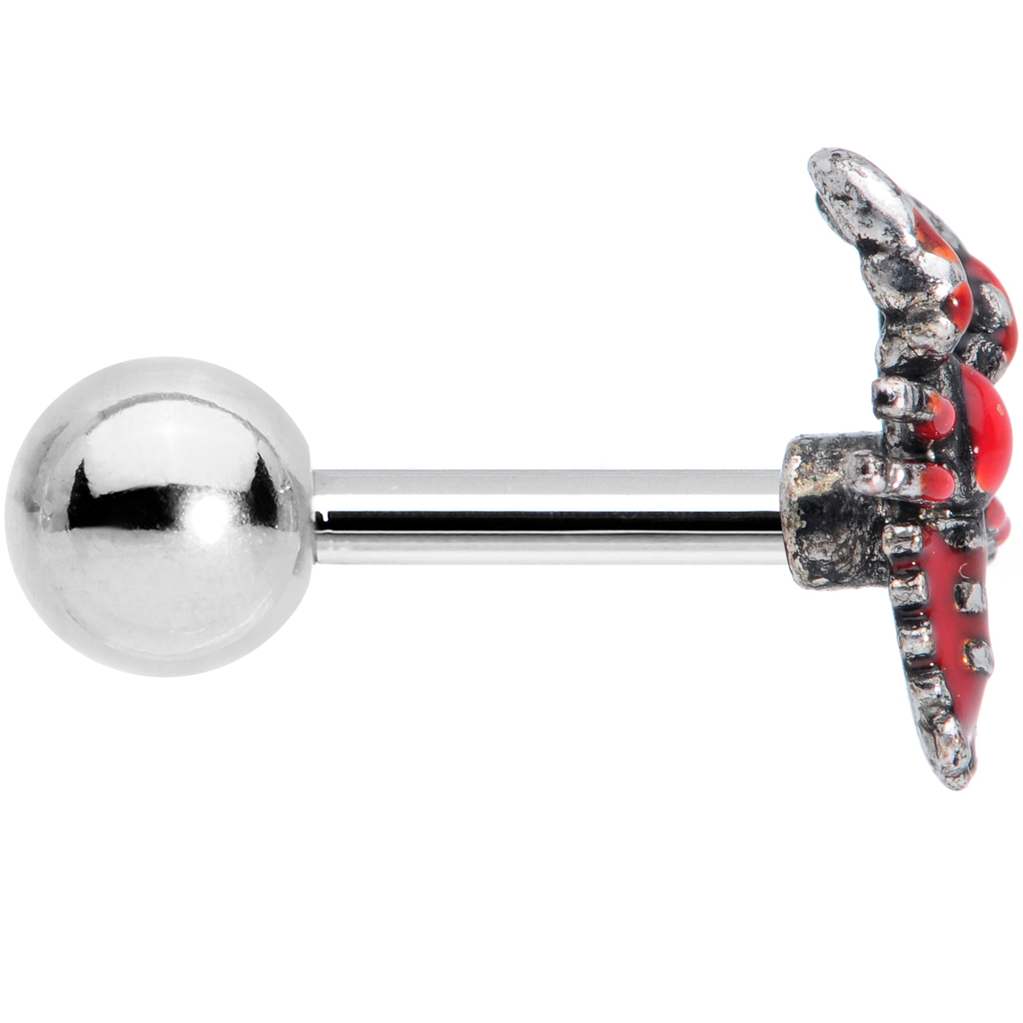 16G 1/4 Red Atlantic Lobster Cartilage Tragus Earring