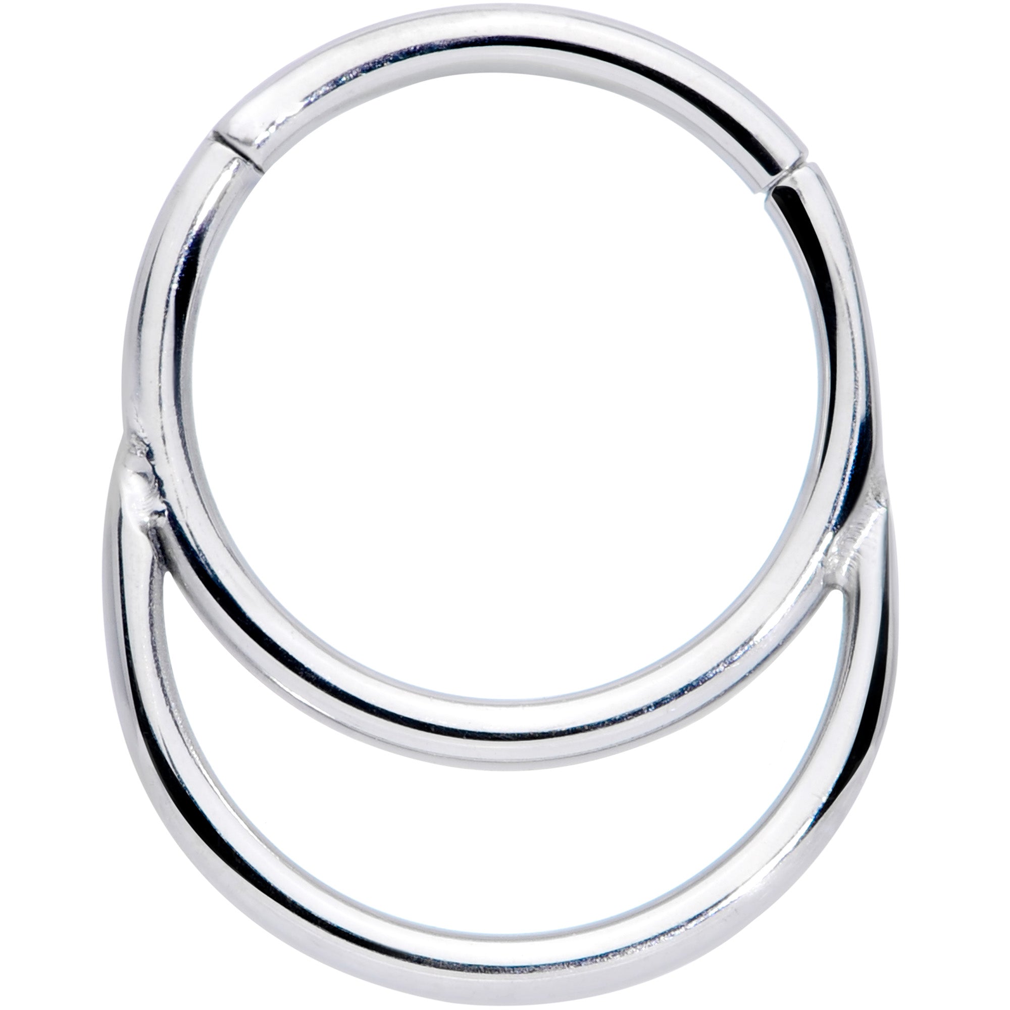 16G 3/8 Grade 23 Titanium Double Loop Hinged Septum Clicker
