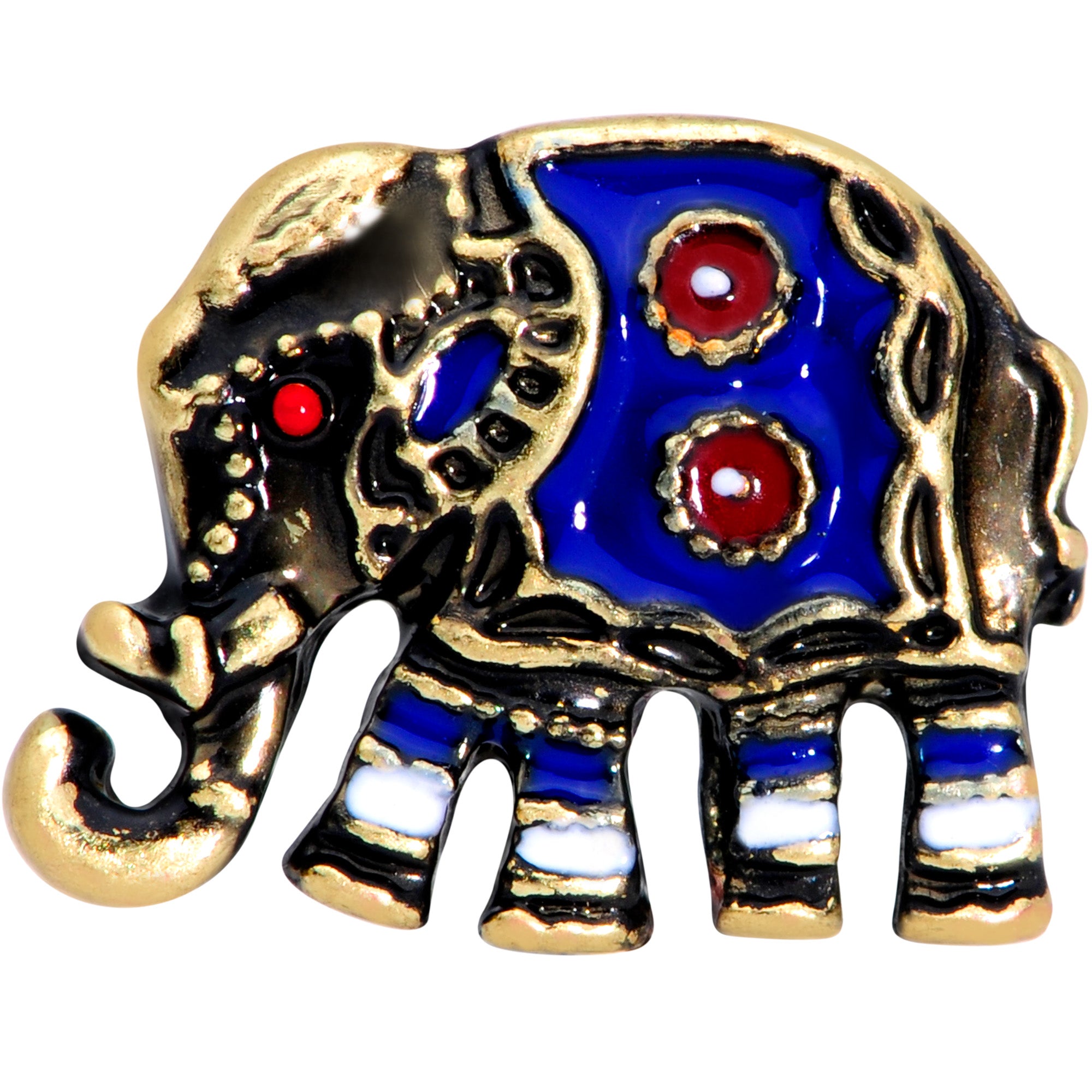 16G 1/4 Gold Tone Rococo Elephant Cartilage Tragus Earring