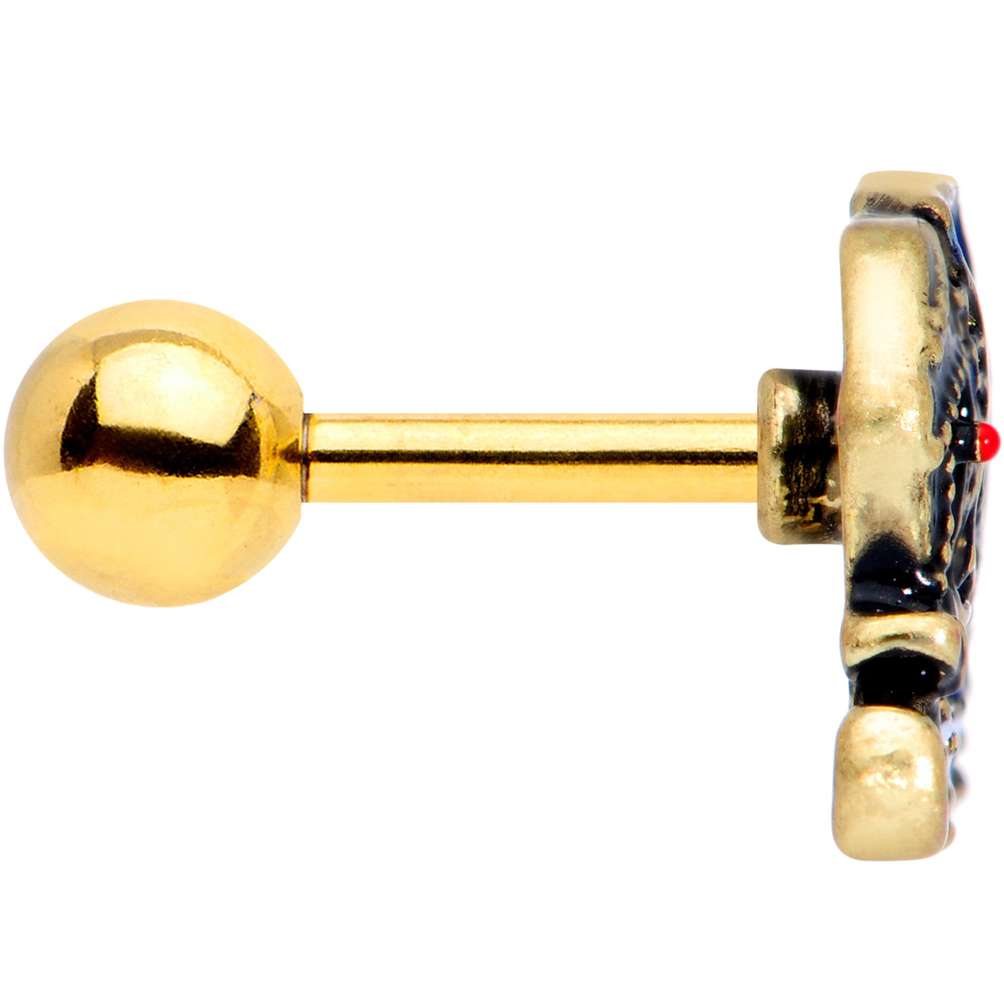 16G 1/4 Gold Tone Rococo Elephant Cartilage Tragus Earring