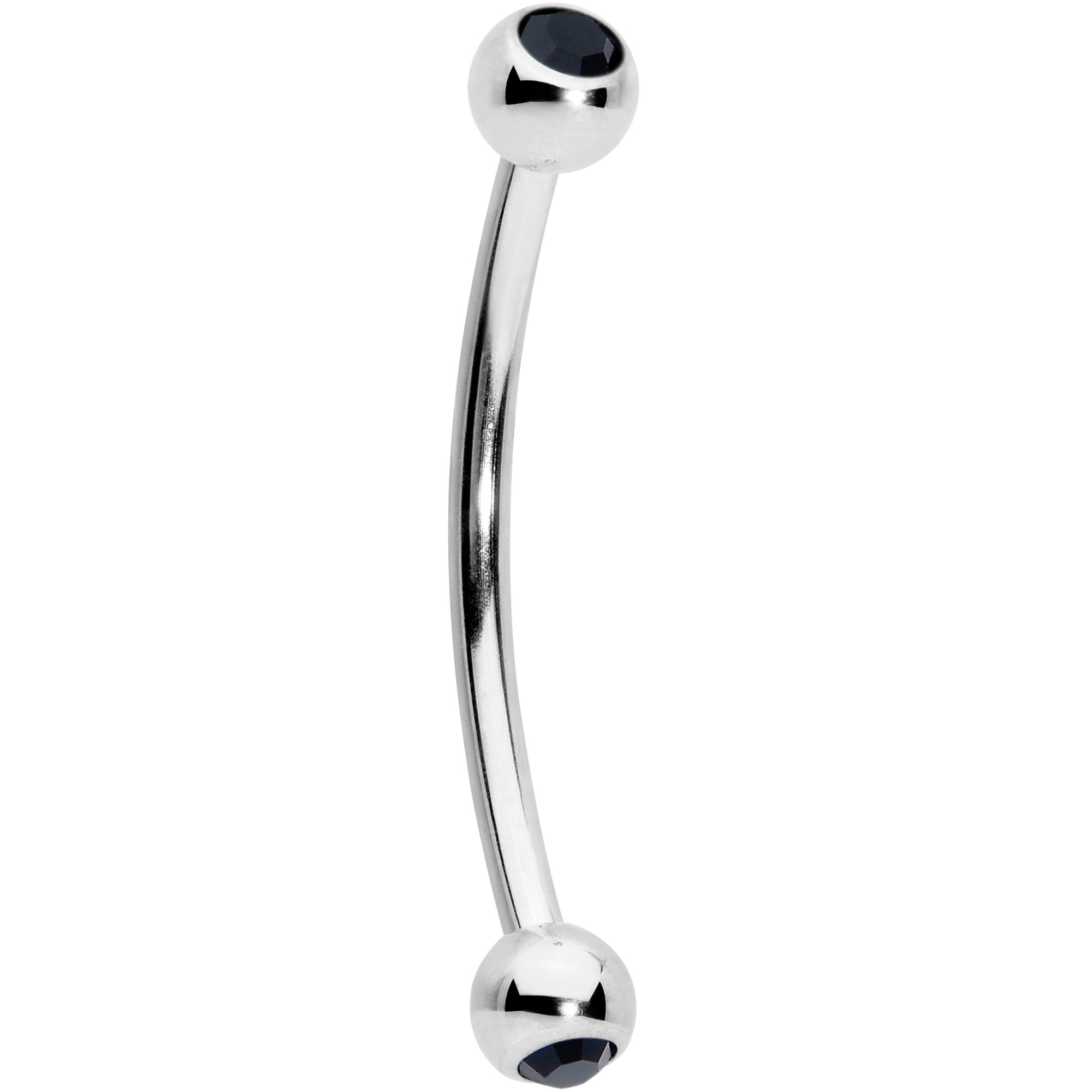 16G 9/16 Black Gem Ball End Curved Barbell