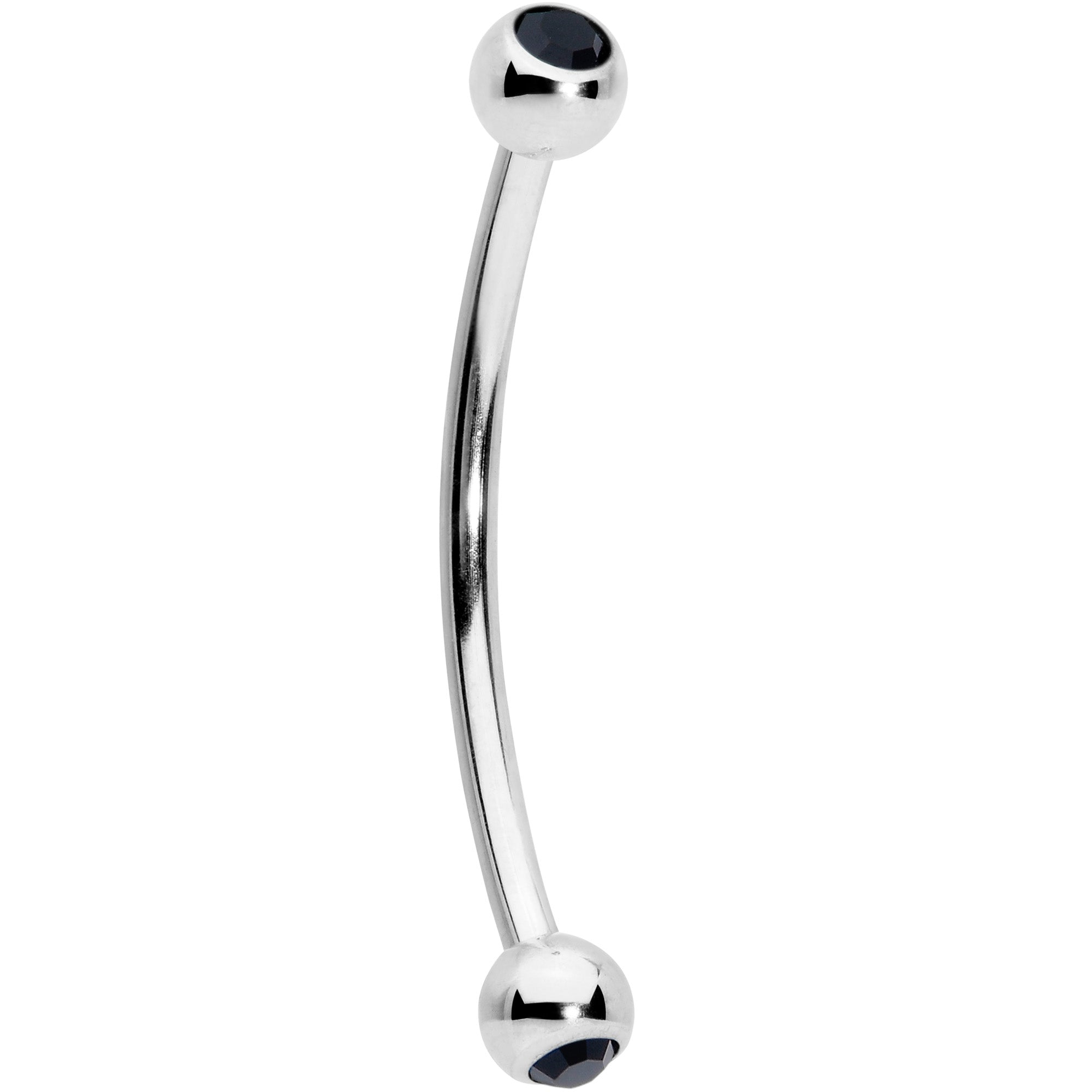 16G 5/8 Black Gem Ball End Curved Barbell