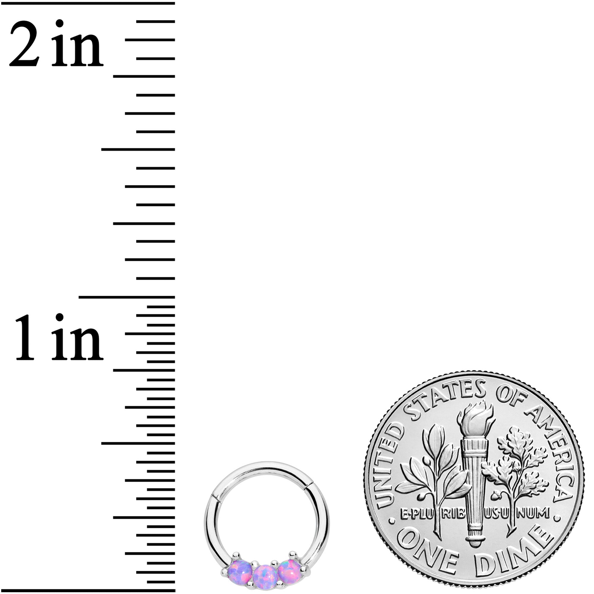 16G 5/16 Purple Synthetic Opal Trio Hinged Segment Ring