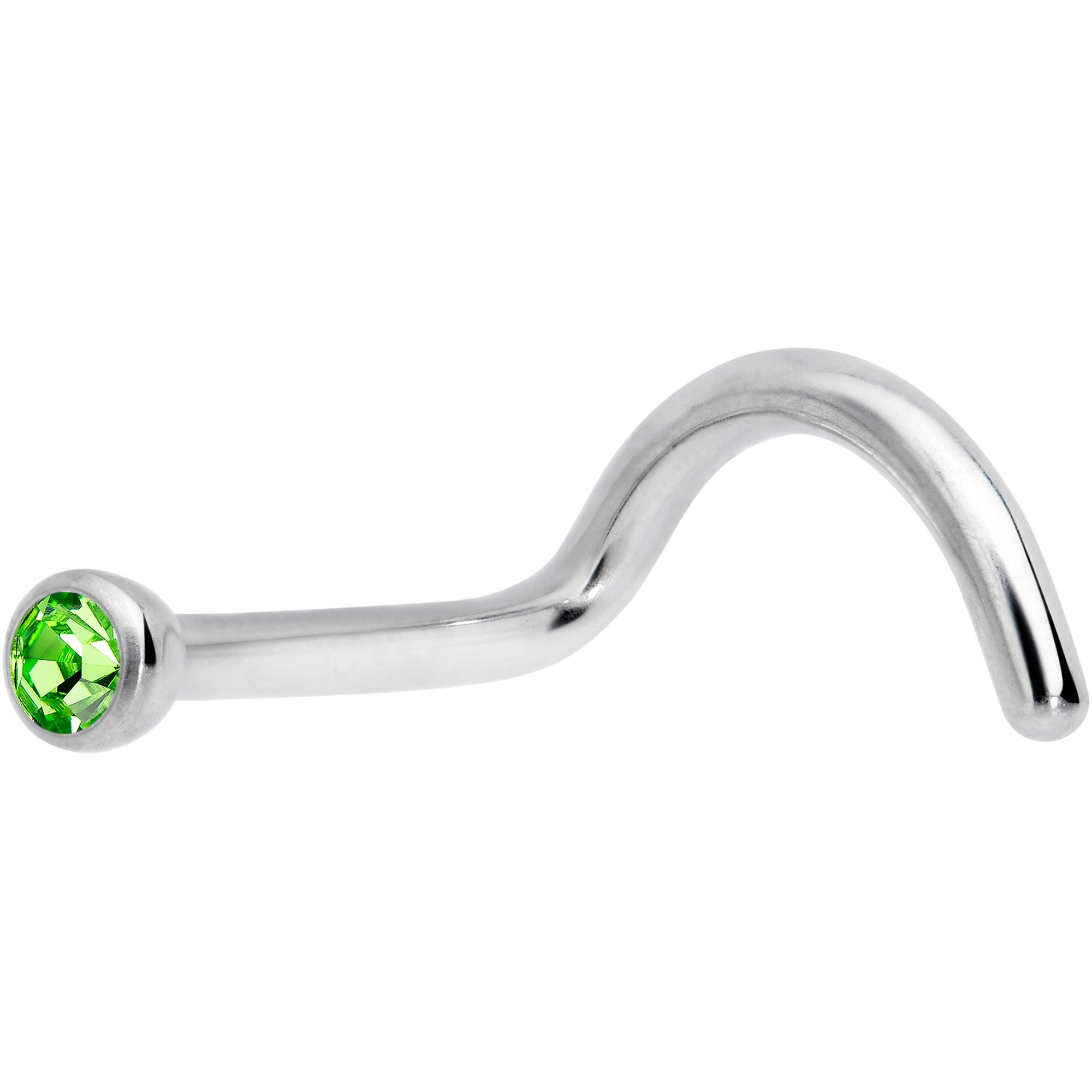 18G Green 2mm Grade 23 Titanium Press Fit Left Nose Ring Screw