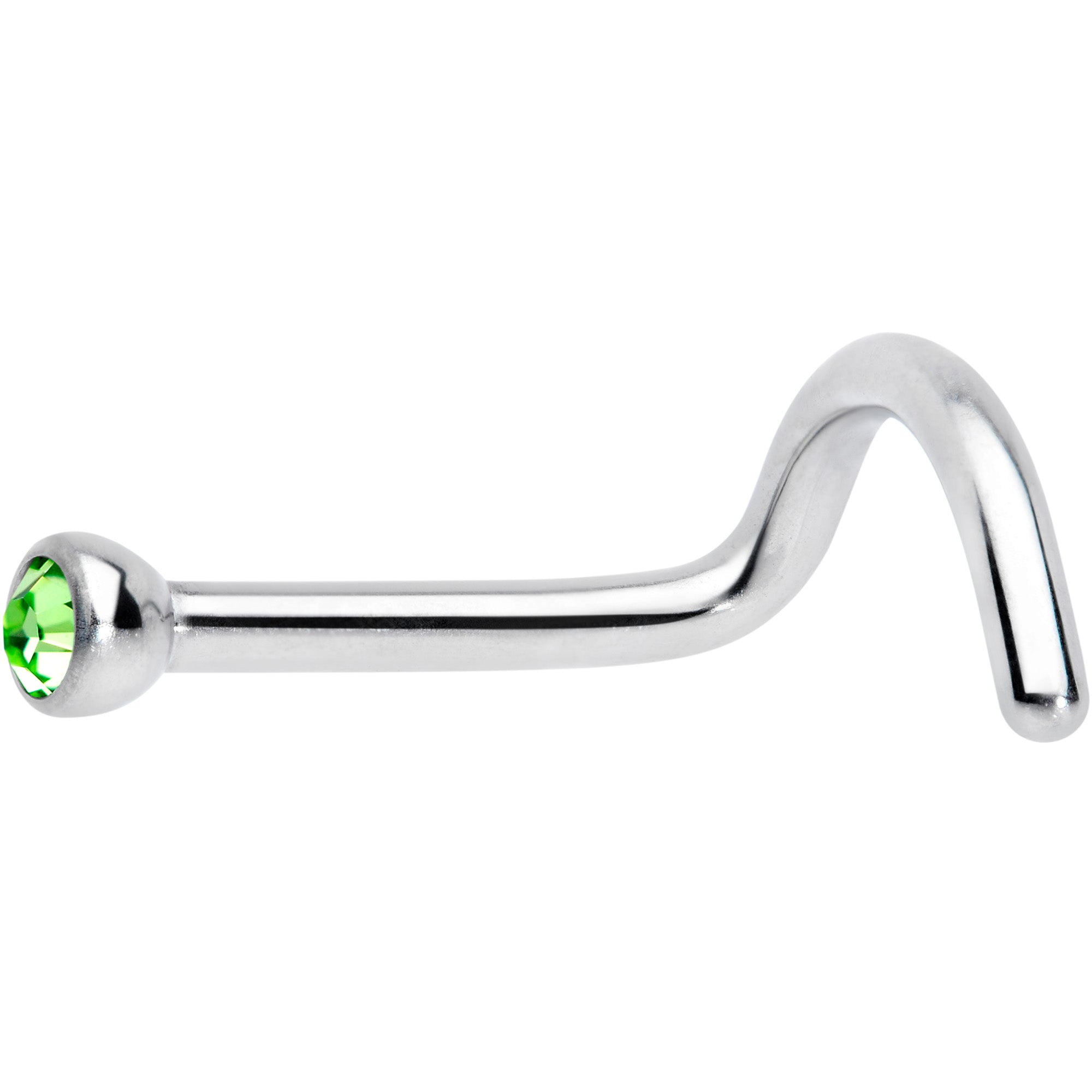 18G Green 2mm Grade 23 Titanium Press Fit Left Nose Ring Screw