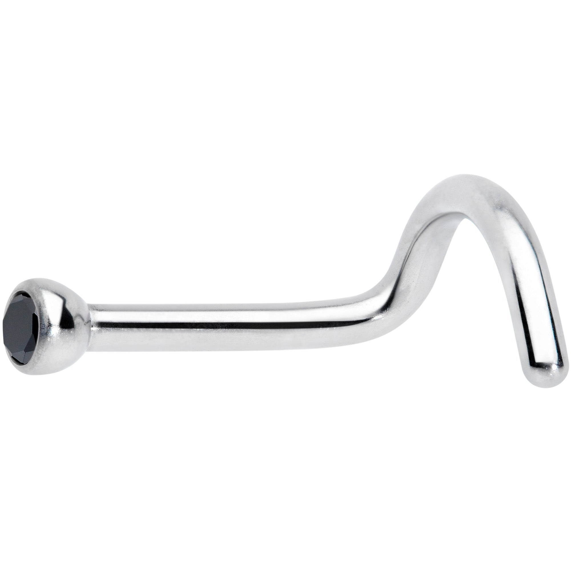 18G Black 2mm Grade 23 Titanium Press Fit Left Nose Ring Screw