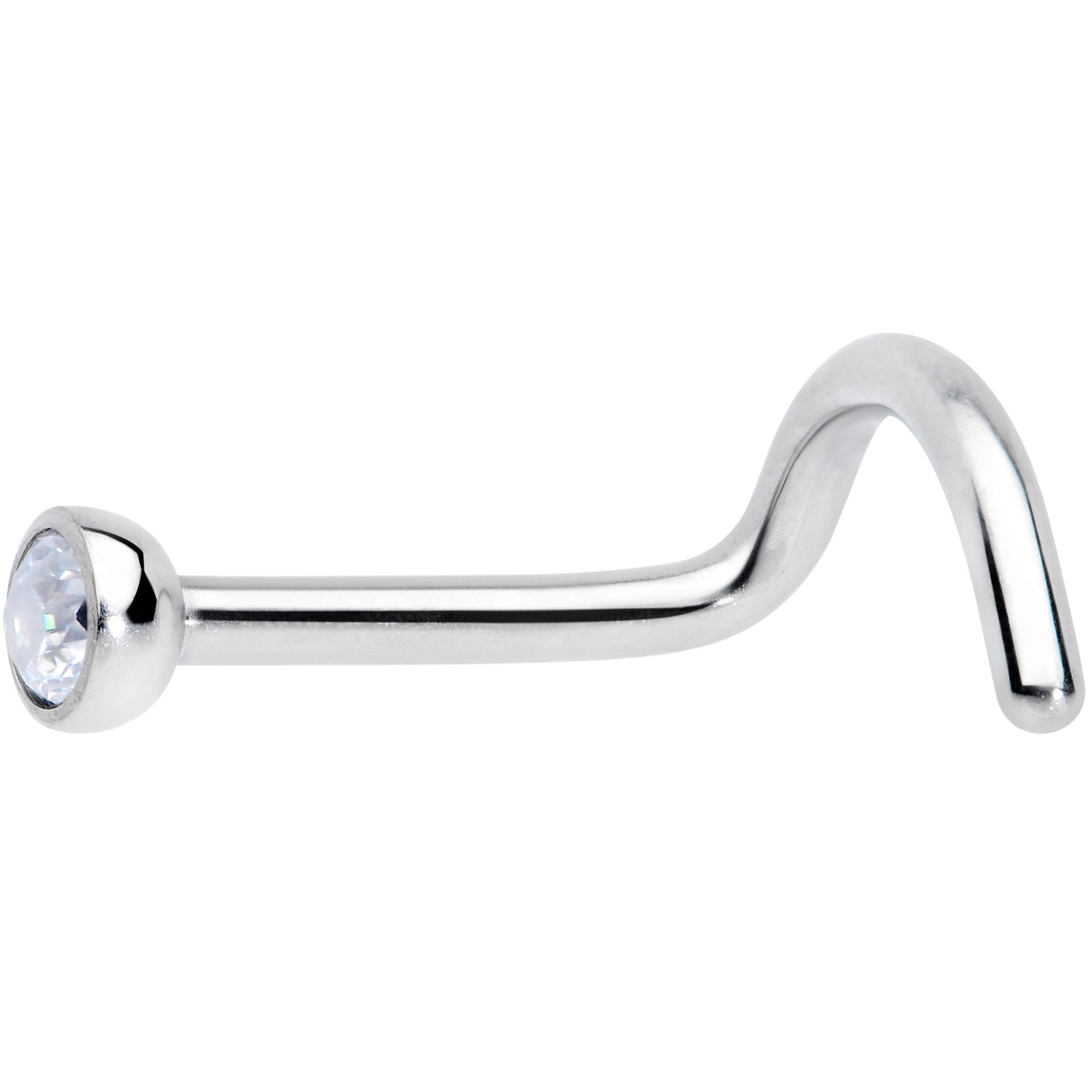 18G Clear 2.5mm Grade 23 Titanium Press Fit Left Side Nose Screw