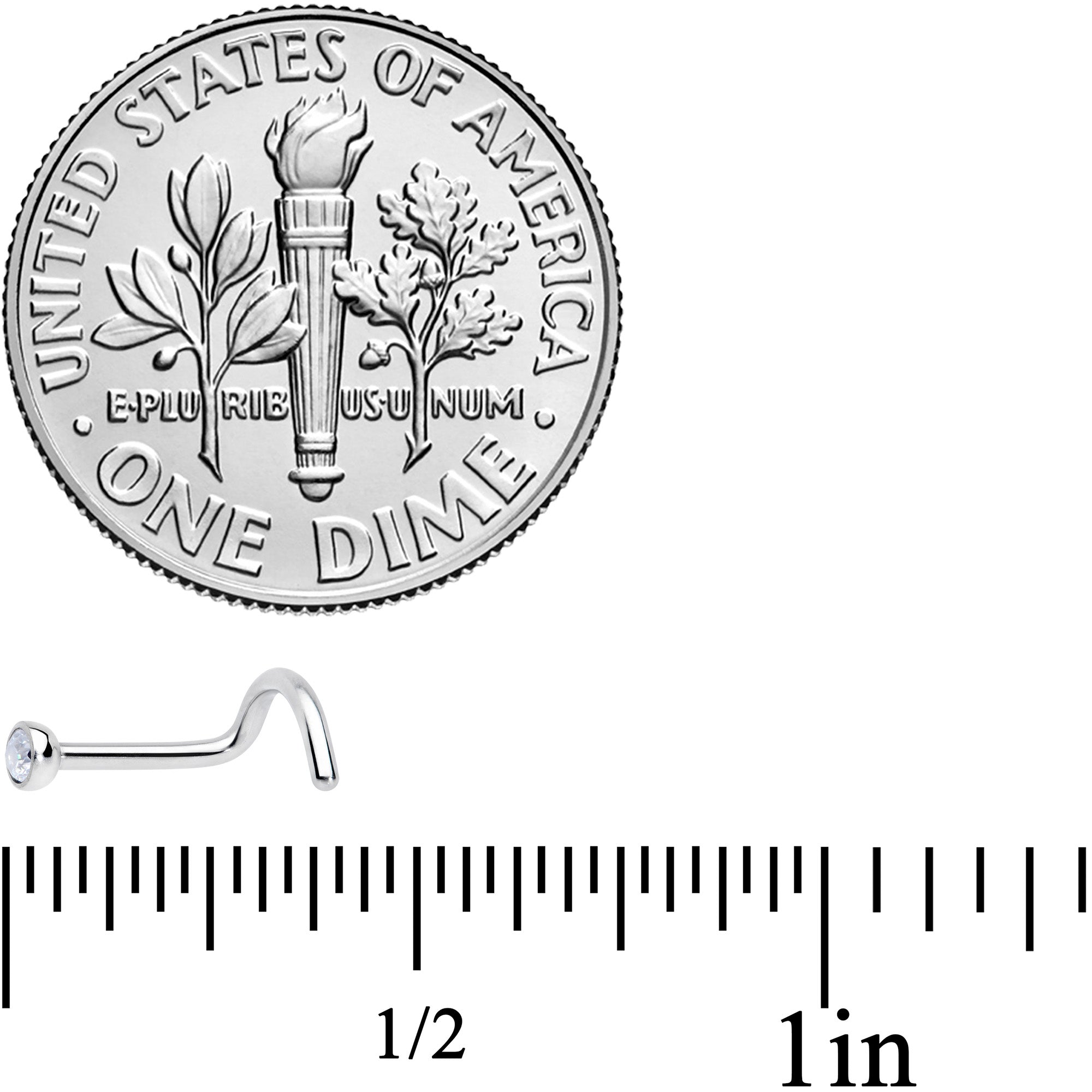 18G Clear 2.5mm Grade 23 Titanium Press Fit Left Side Nose Screw