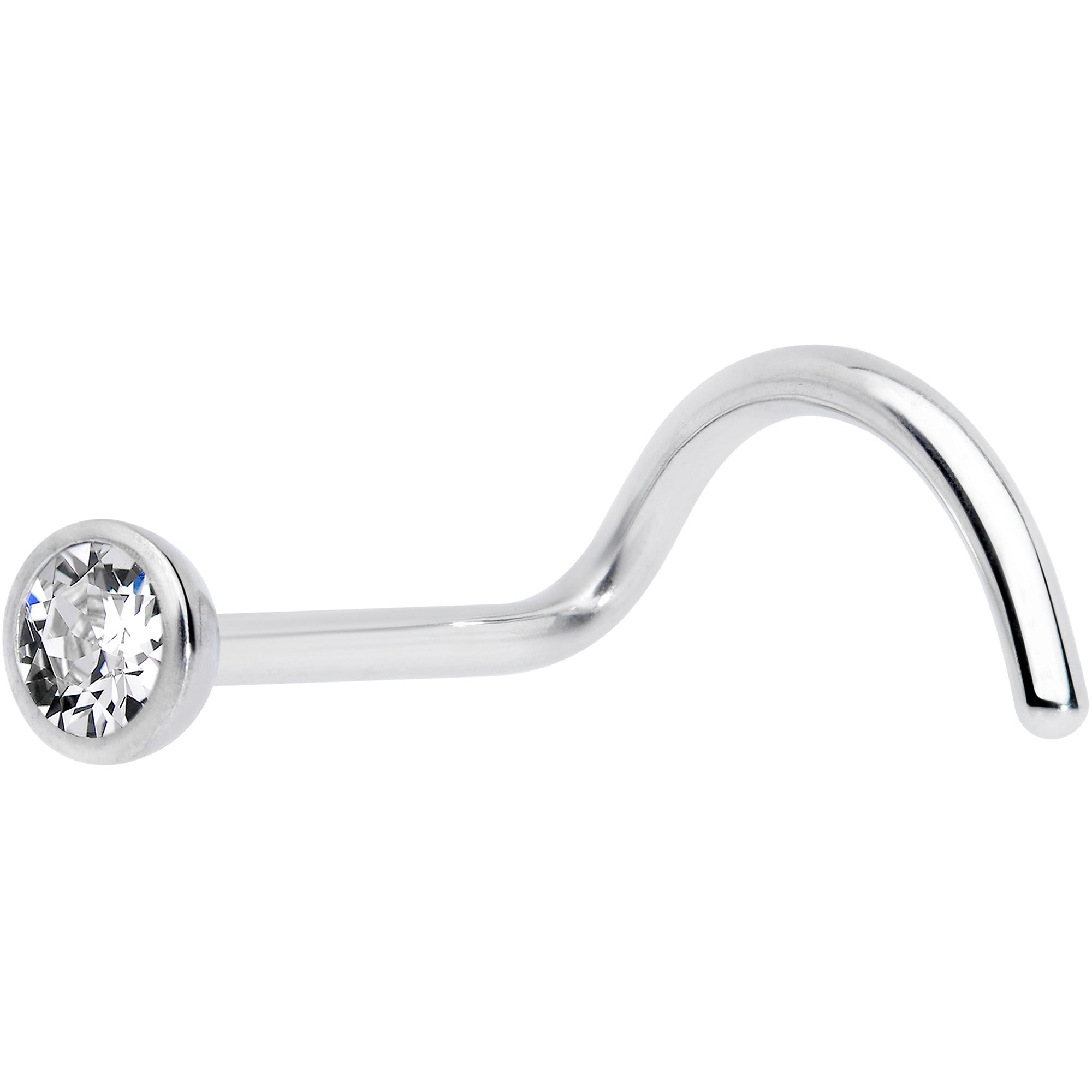 20G Clear 2.5mm Grade 23 Titanium Press Fit Left Side Nose Screw