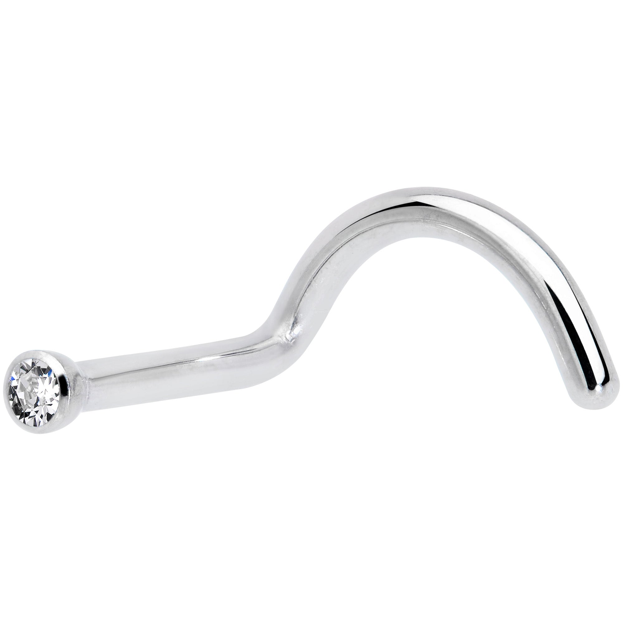 18G Clear 1.5mm Grade 23 Titanium Press Fit Left Side Nose Screw