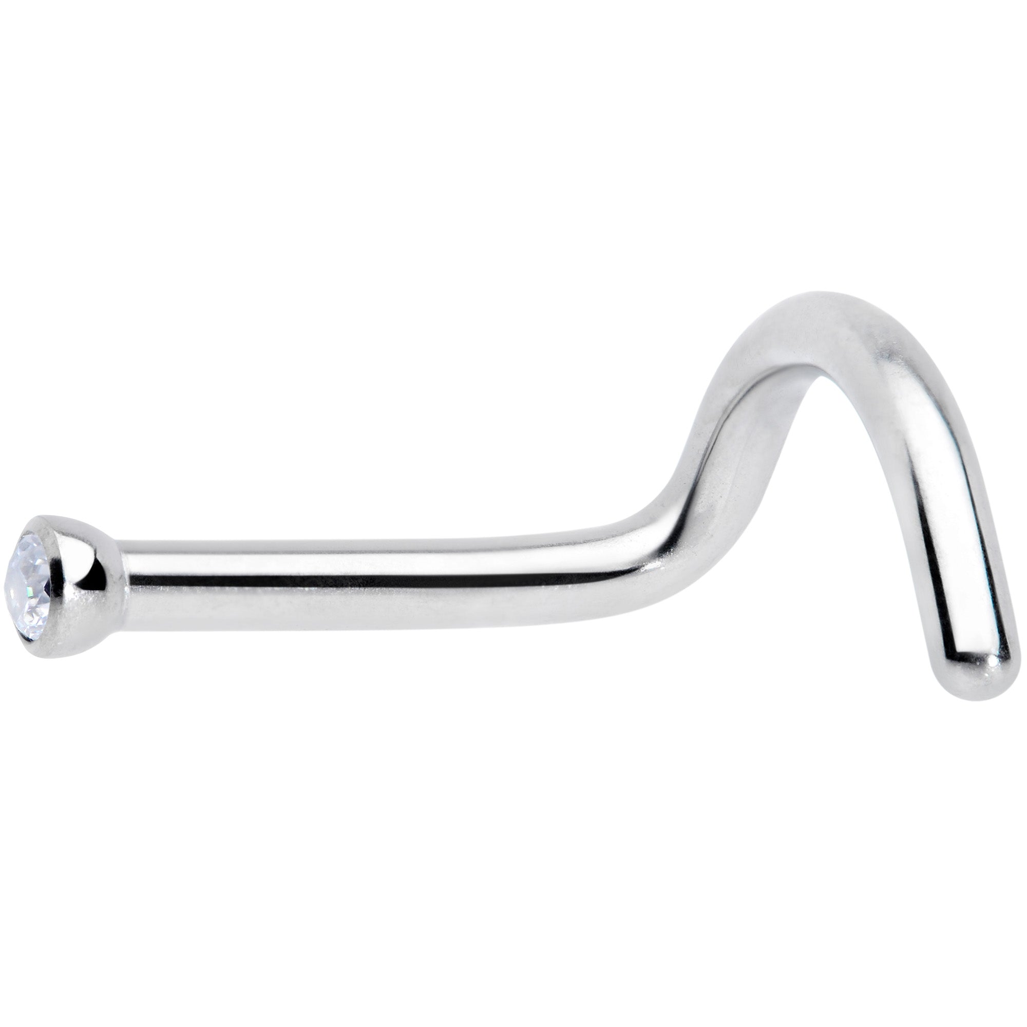 18G Clear 1.5mm Grade 23 Titanium Press Fit Left Side Nose Screw