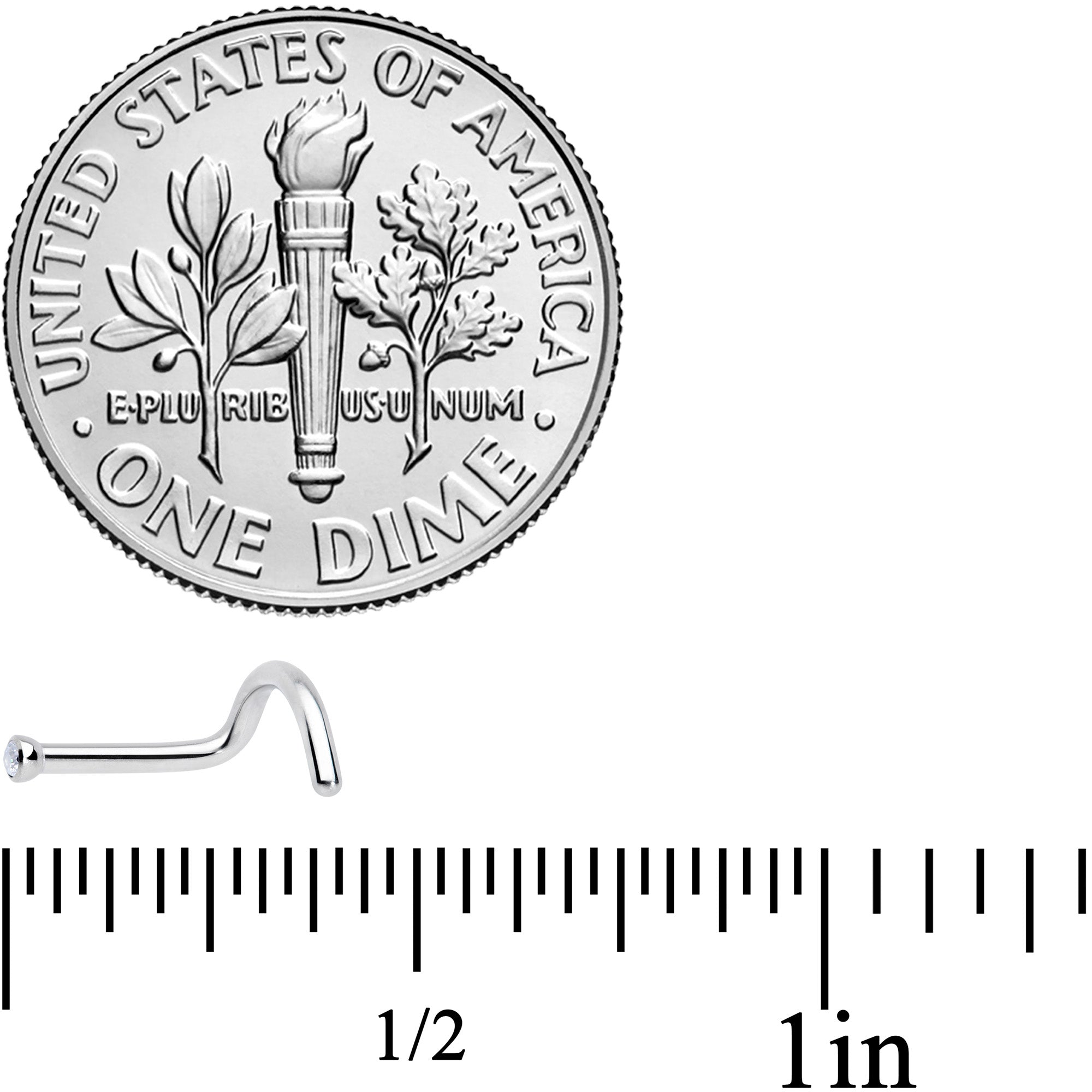 18G Clear 1.5mm Grade 23 Titanium Press Fit Left Side Nose Screw