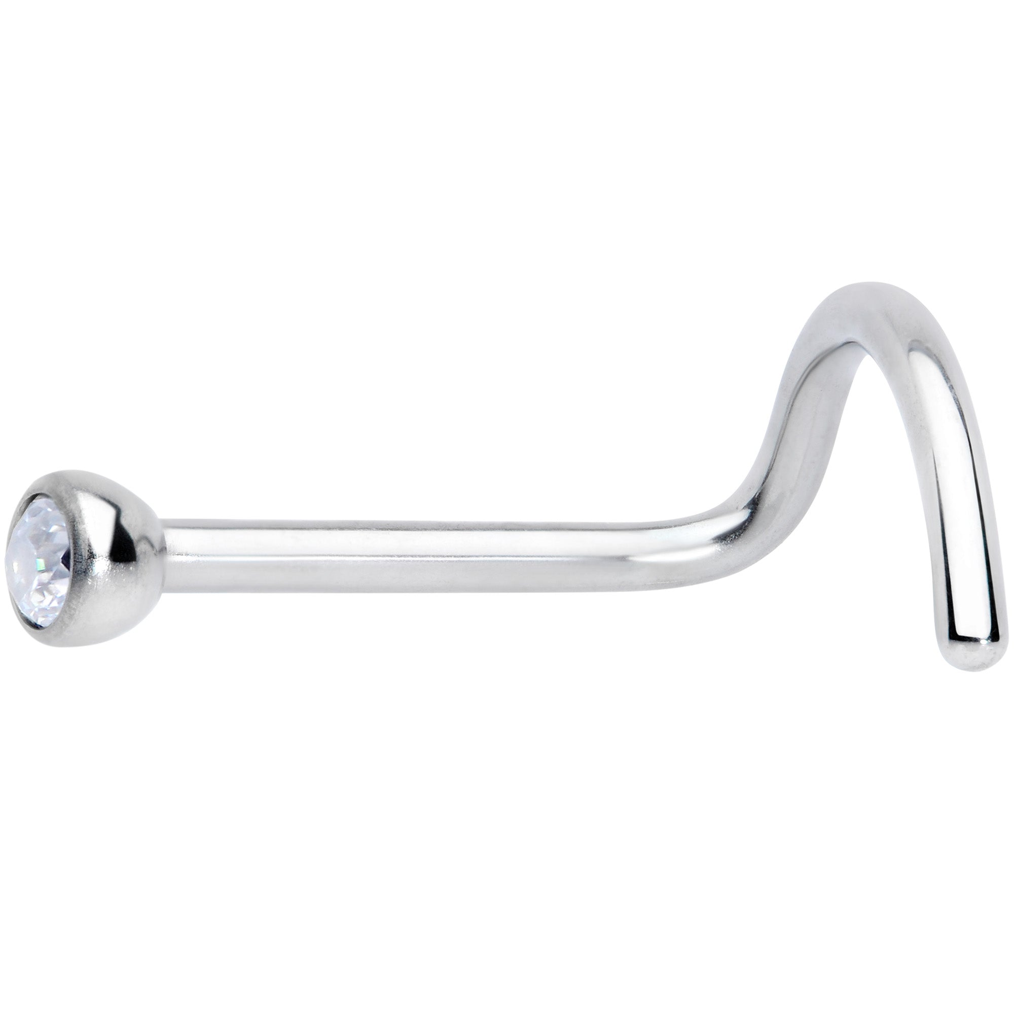 20G Clear 2mm Grade 23 Titanium Press Fit Left Side Nose Screw