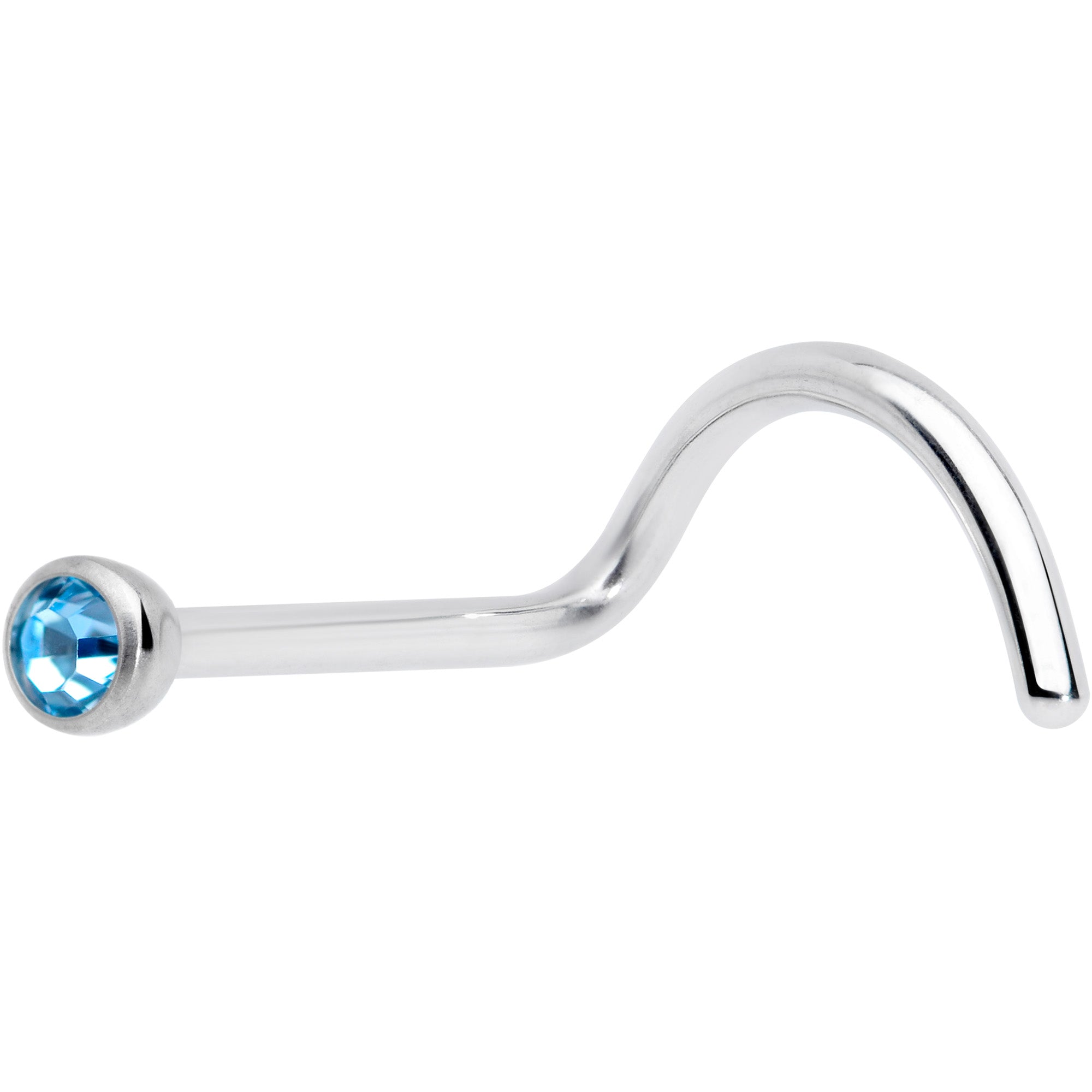 20G Aqua 2mm Grade 23 Titanium Press Fit Left Side Nose Screw