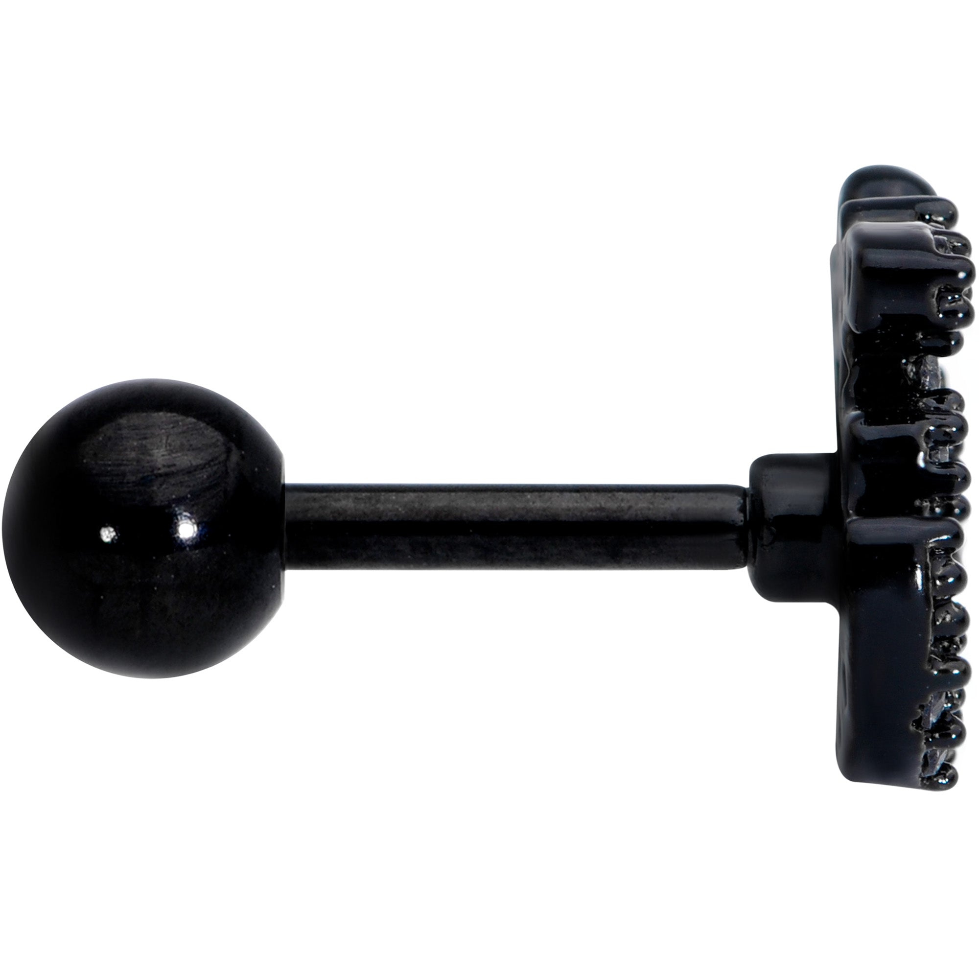 16G 1/4 Clear CZ Gem Black PVD Amazing Om Cartilage Tragus