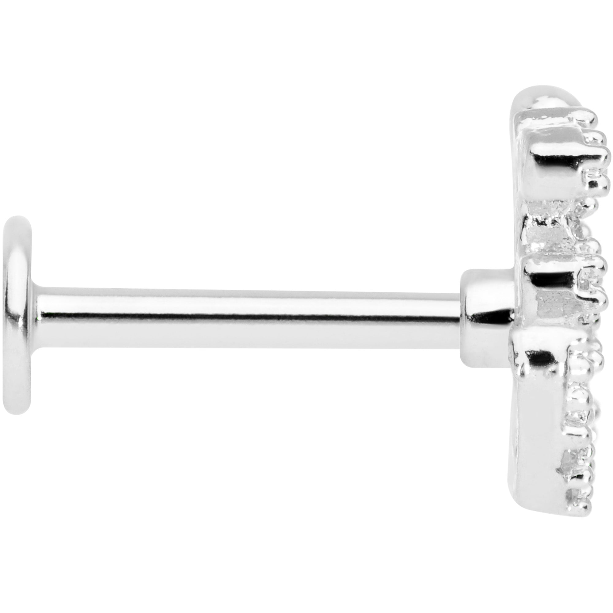 16G 5/16 Clear CZ Gem Amazing Om Labret Monroe Tragus