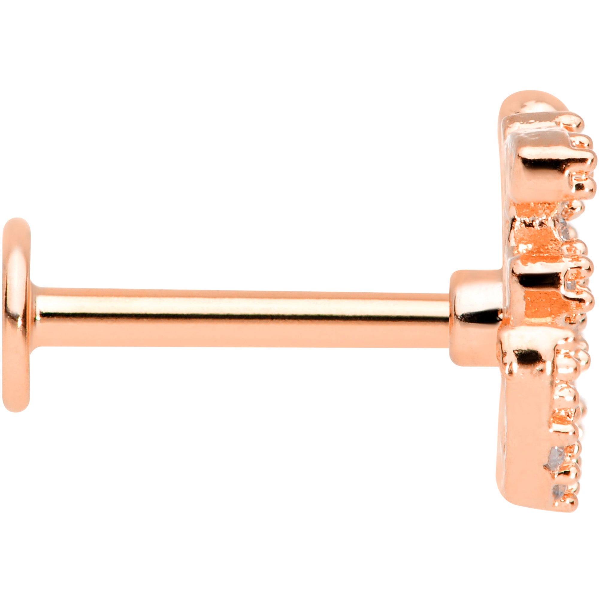 16G 5/16 Clear CZ Gem Rose Gold Tone Amazing Om Labret Monroe